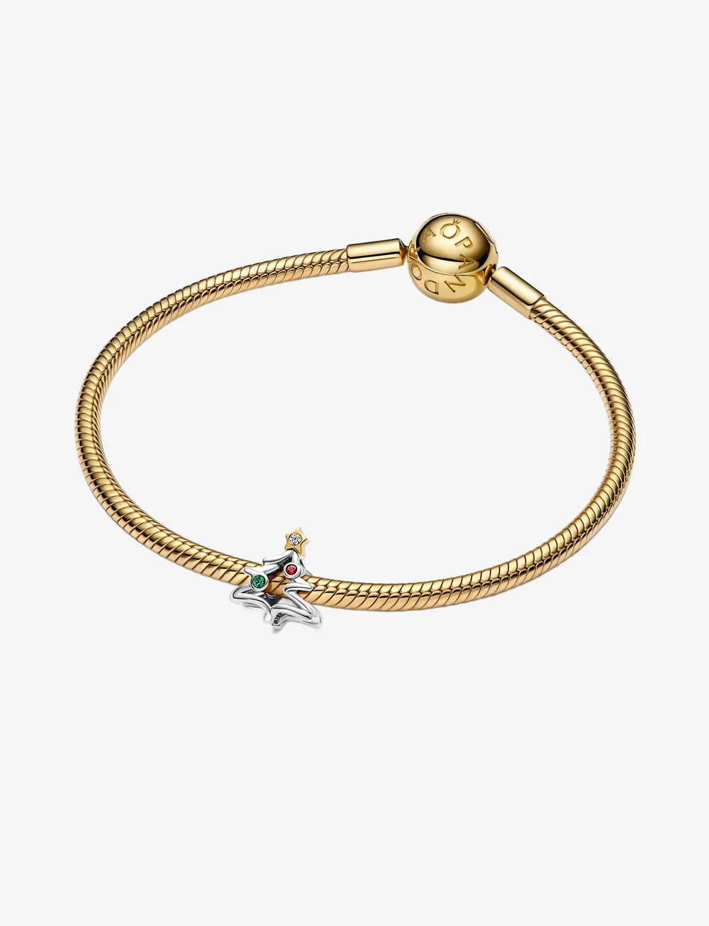 Pandora - Christmas tree sterling silver and 14k gold-plated charm - kuloni - red - 3