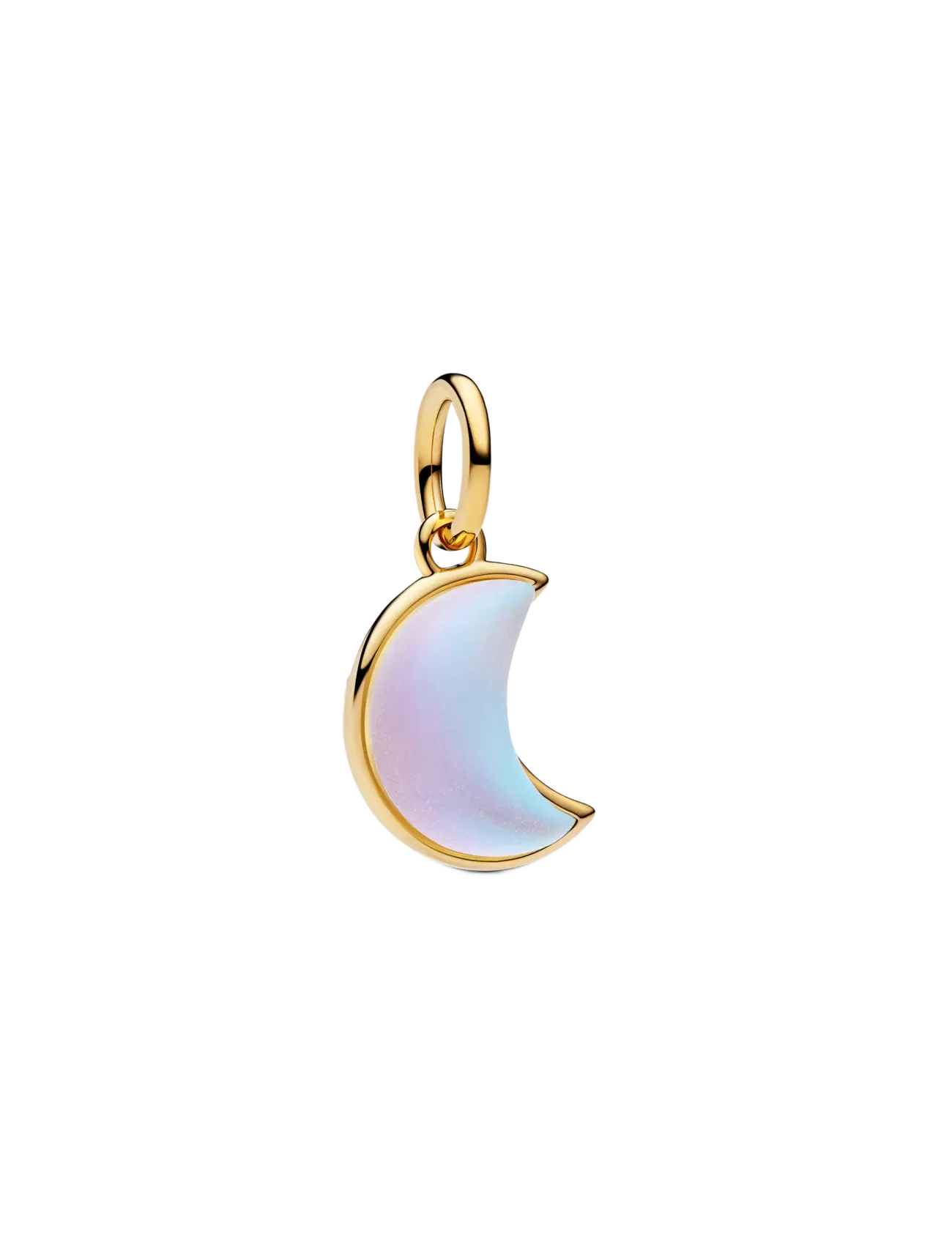 Pandora Moon 14k gold-plated dangle with clear cubic zirconia and moonstone iridescent glass - Jewellery - WHITE / gold
