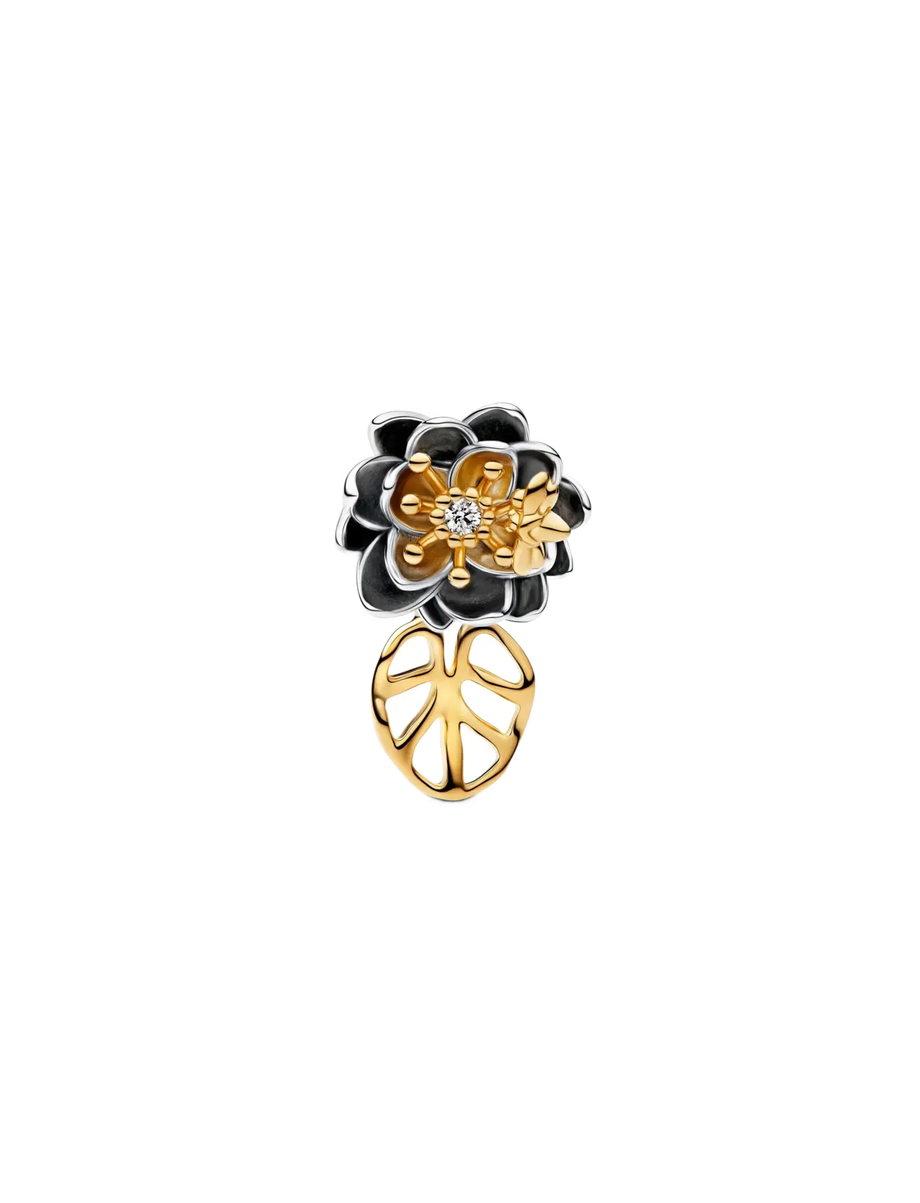 Pandora Disney Princess Tiana Lotus Flower Lab-grown Diamond Charm - Pandora - CLEAR / undefined