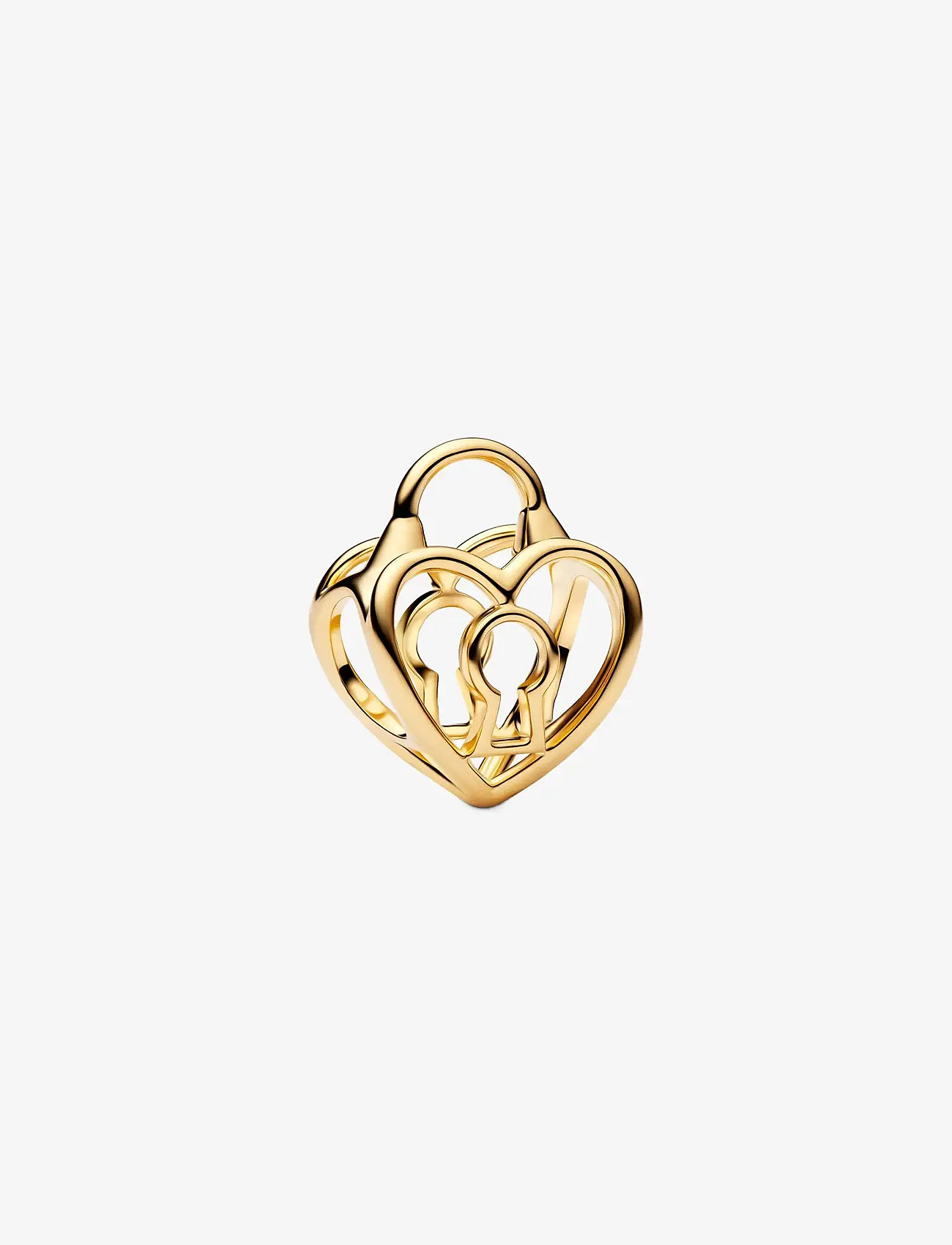 Pandora - Openwork Heart Padlock Charm - vedhæng - no color - 1