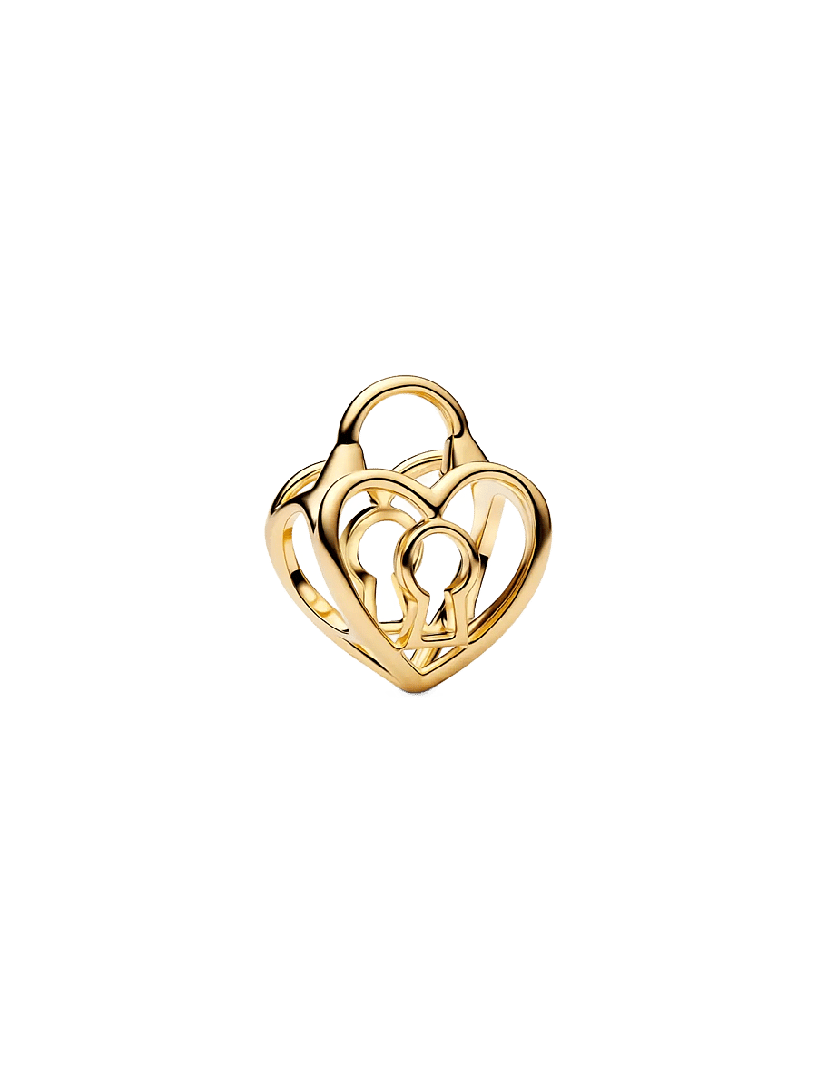 Pandora - Openwork Heart Padlock Charm - vedhæng - no color - 1
