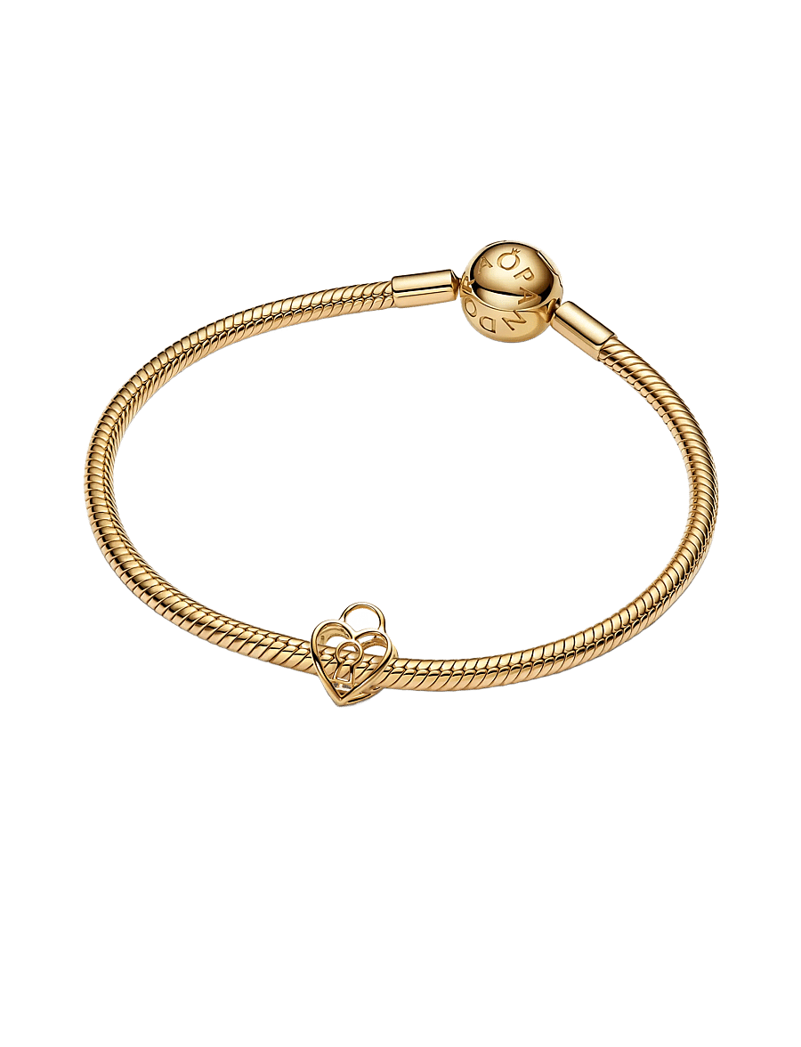 Pandora - Openwork Heart Padlock Charm - vedhæng - no color - 2