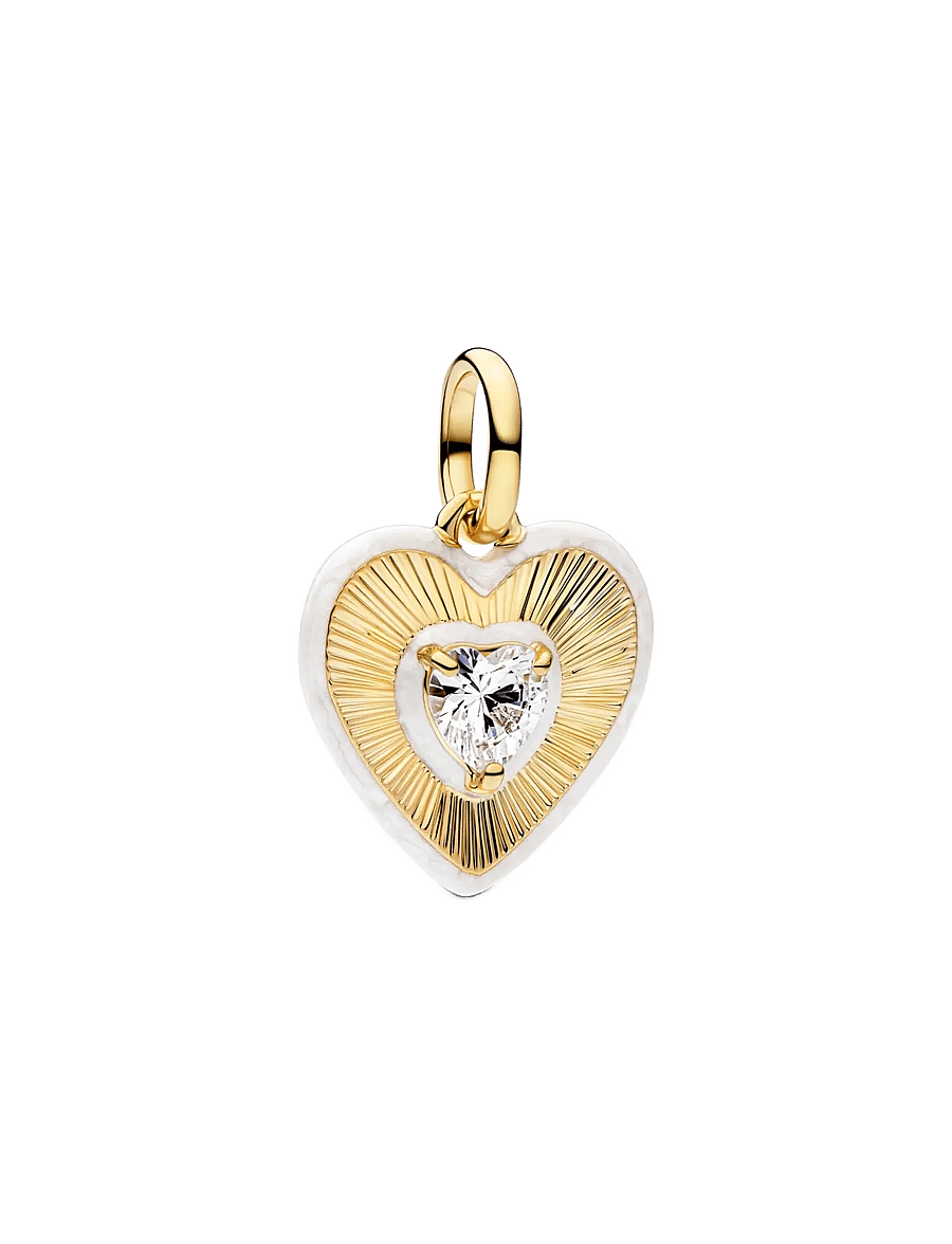 Pandora - White Heart Medallion Charm - vedhæng - white - 1