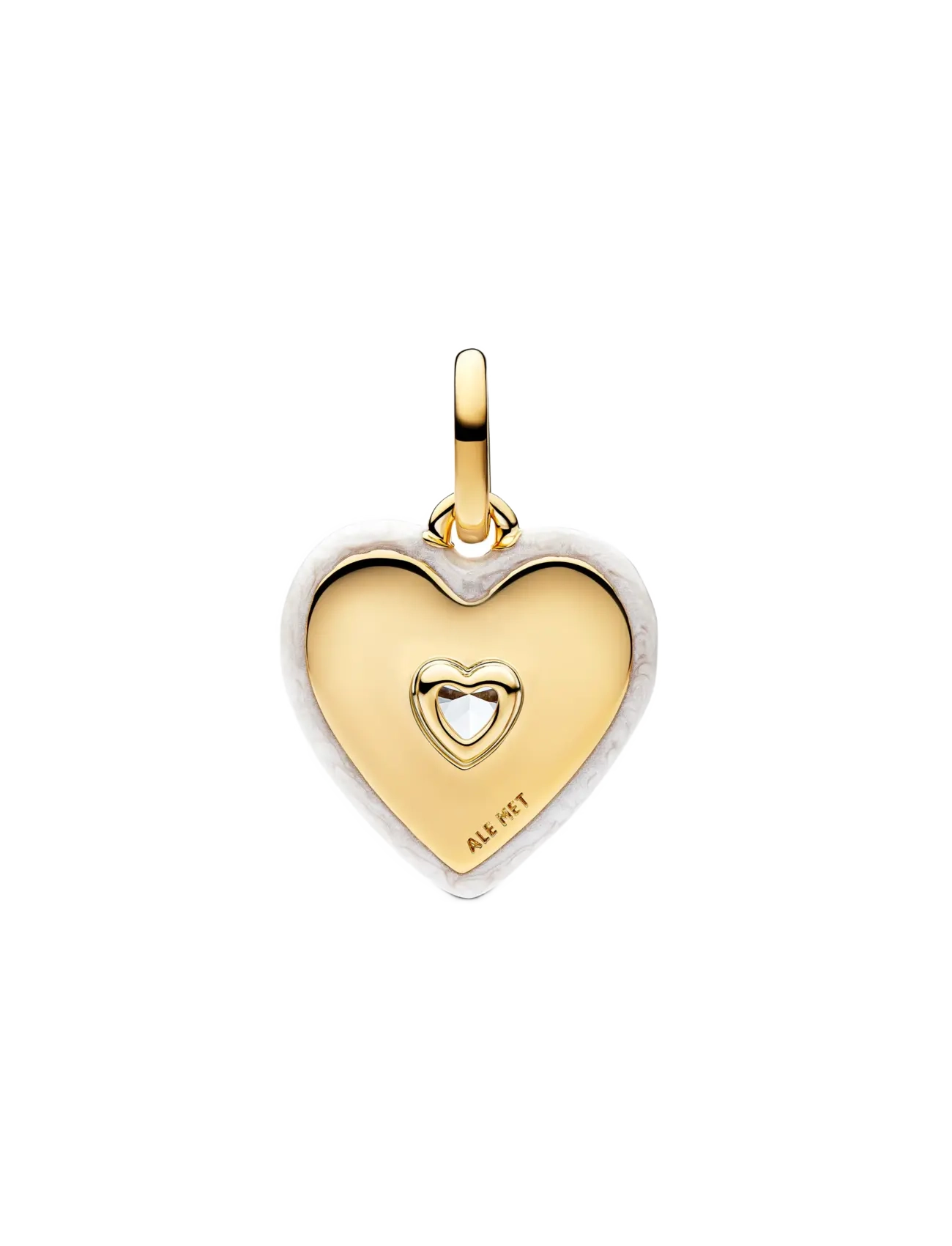 Pandora - White Heart Medallion Charm - white - 2