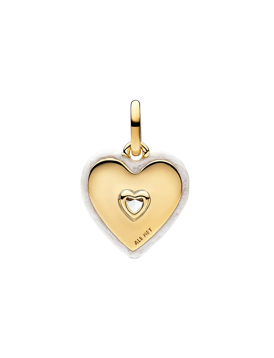 Pandora - White Heart Medallion Charm - vedhæng - white - 2