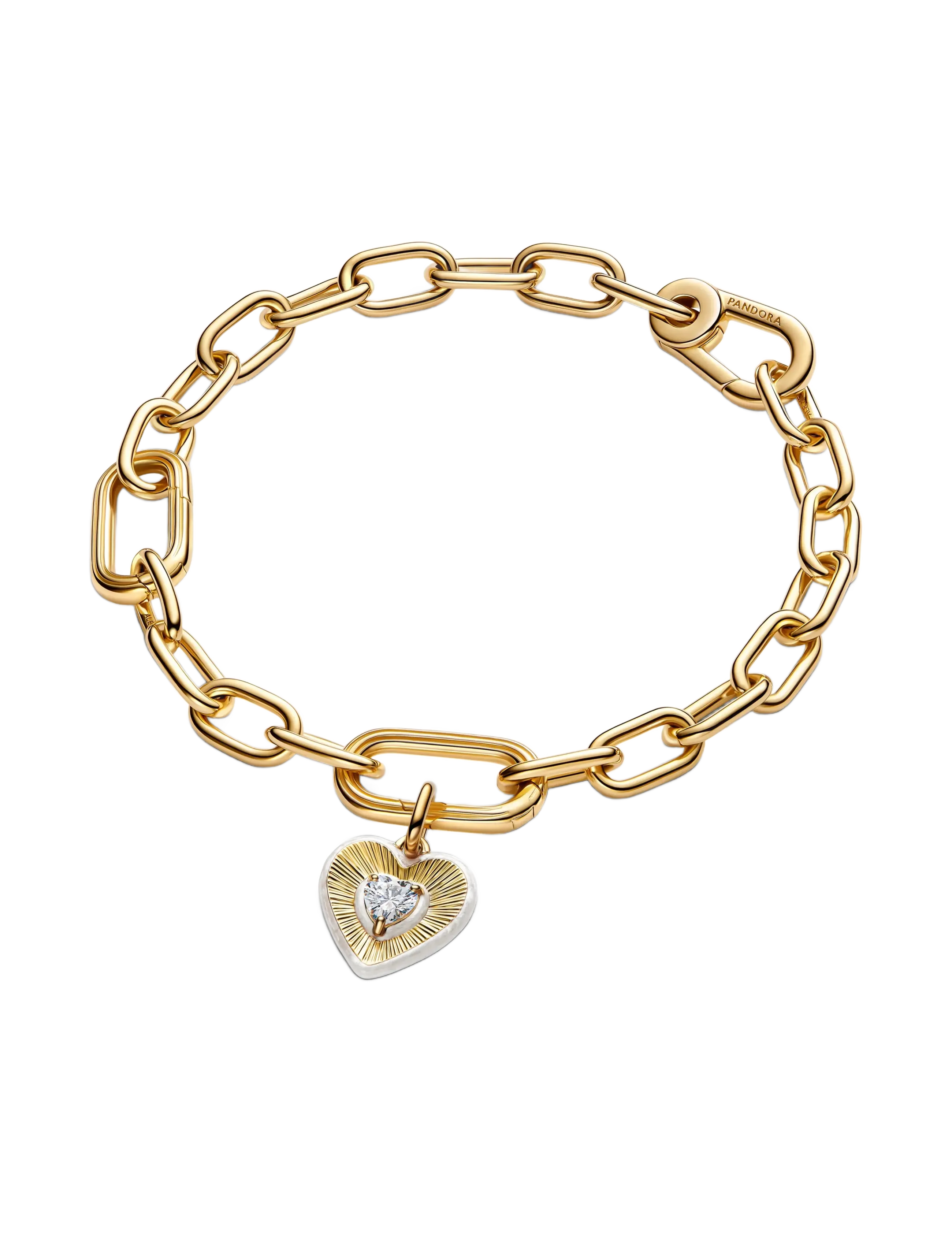 Pandora - White Heart Medallion Charm - white - 3