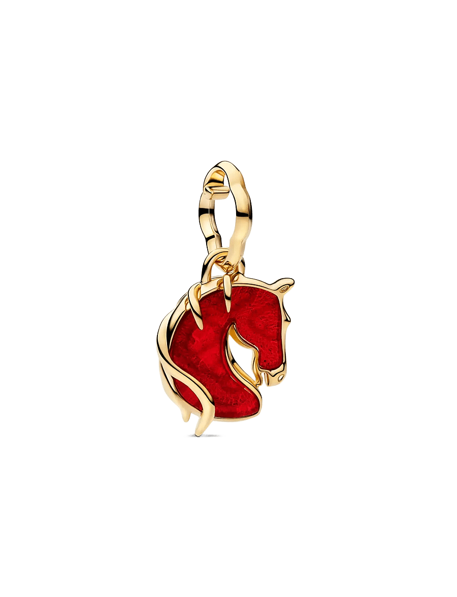 Pandora - Red Fire Horse Murano Glass Dangle Charm - anhänger - red - 1