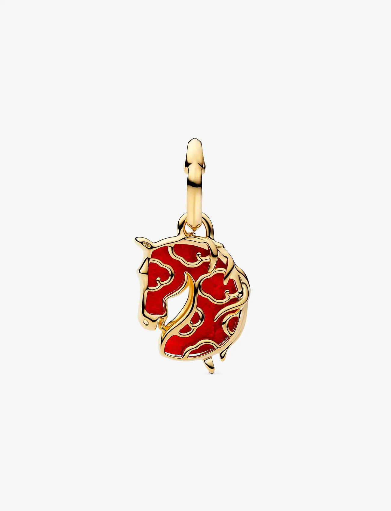 Pandora - Red Fire Horse Murano Glass Dangle Charm - vedhæng - red - 2