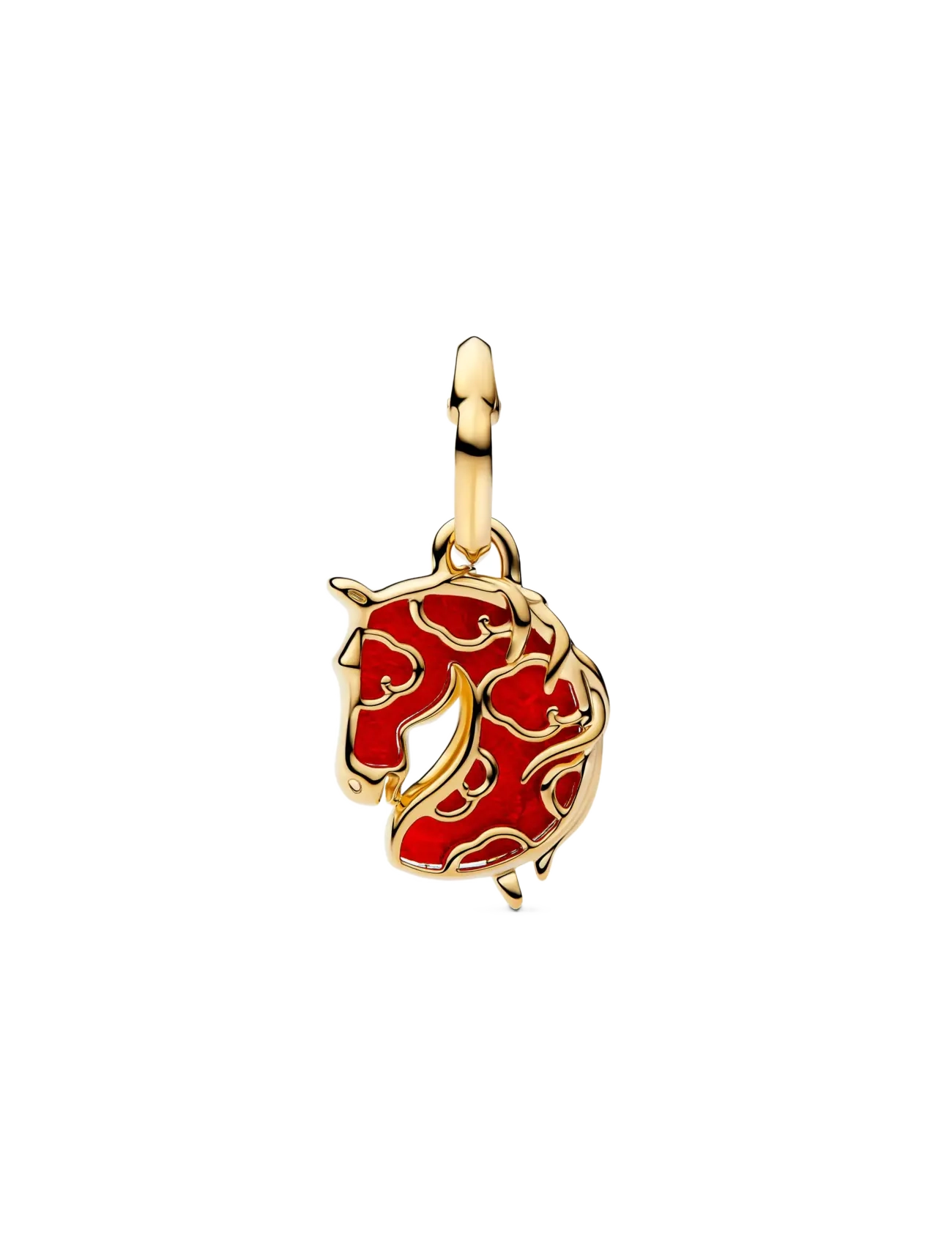 Pandora - Red Fire Horse Murano Glass Dangle Charm - pendants - red - 2