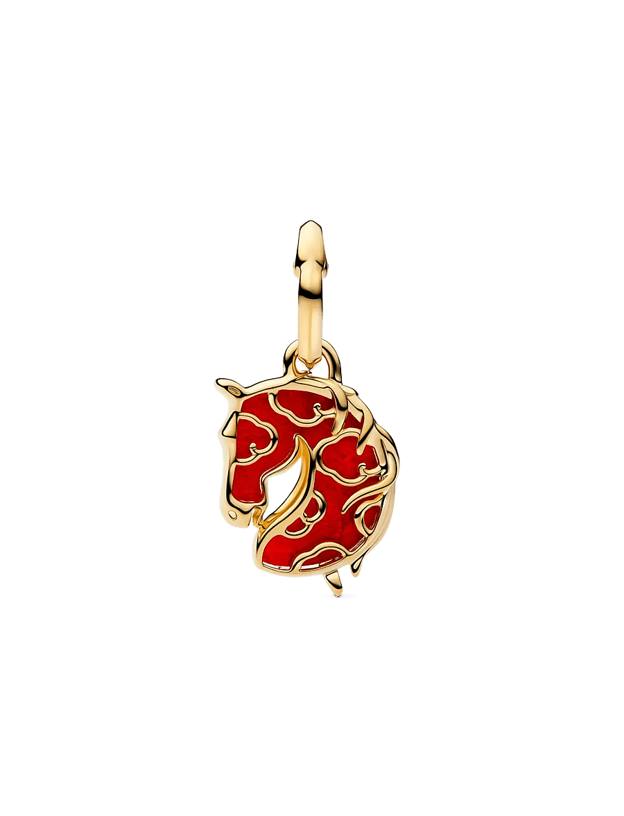 Pandora - Red Fire Horse Murano Glass Dangle Charm - anhänger - red - 2