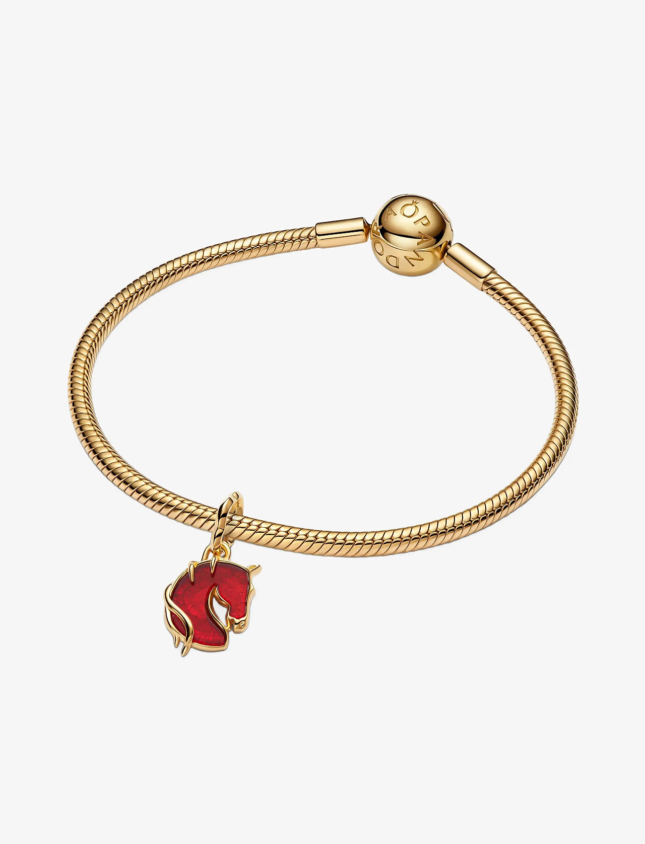 Pandora - Red Fire Horse Murano Glass Dangle Charm - vedhæng - red - 3