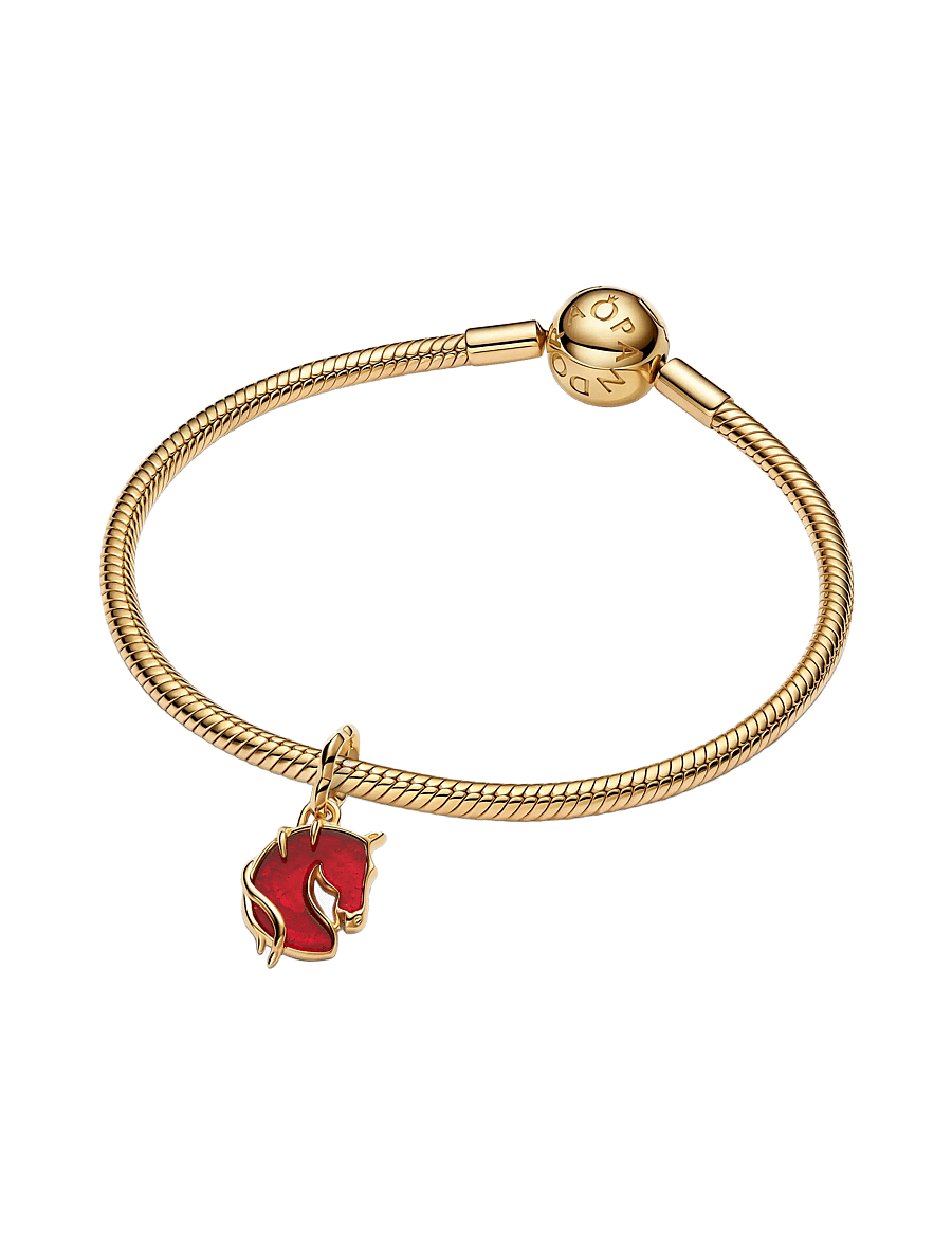 Pandora - Red Fire Horse Murano Glass Dangle Charm - anhänger - red - 3