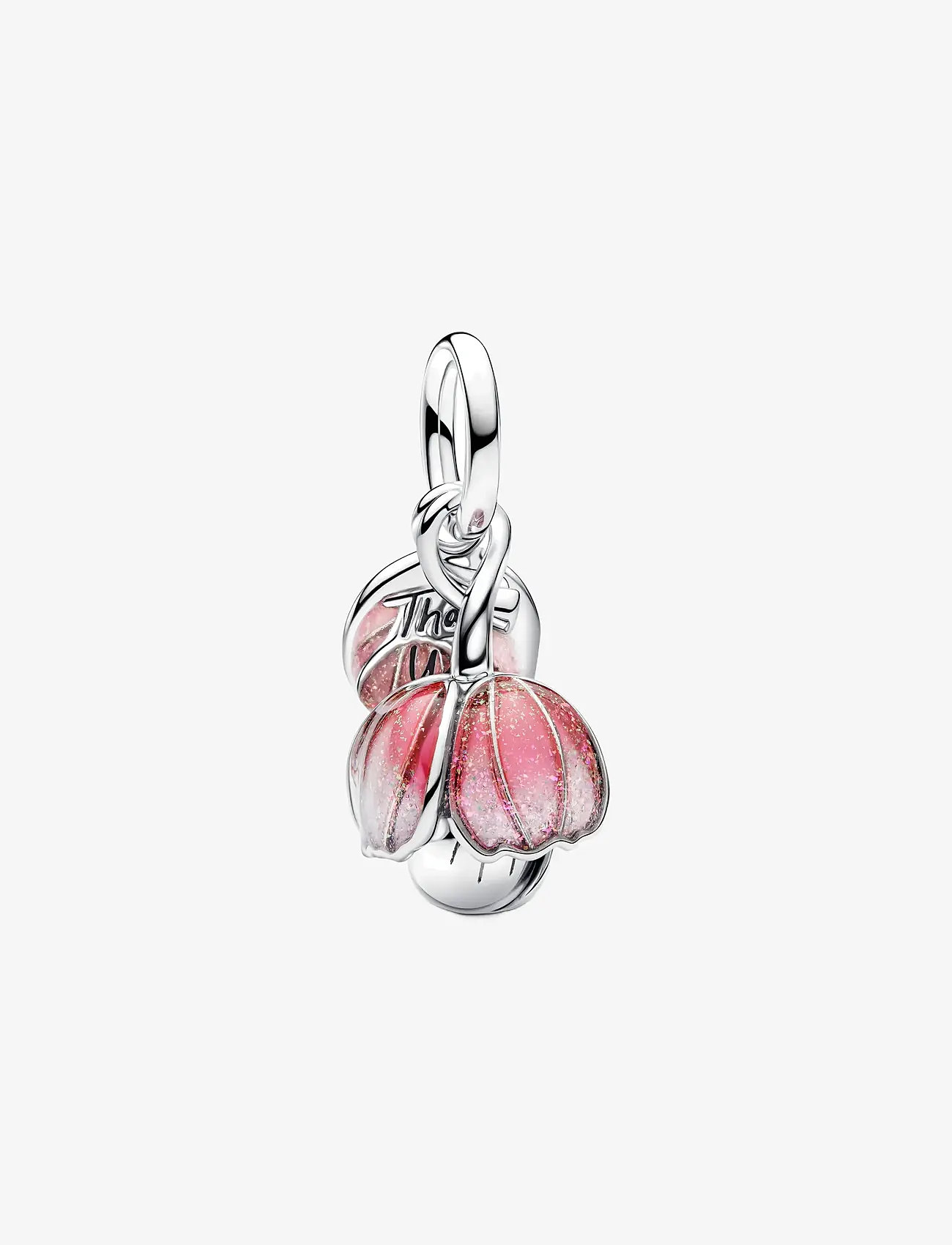 Pandora - Two-Tone Blooming Flower Dangle Charm - hängen & berlocker - pink - 1