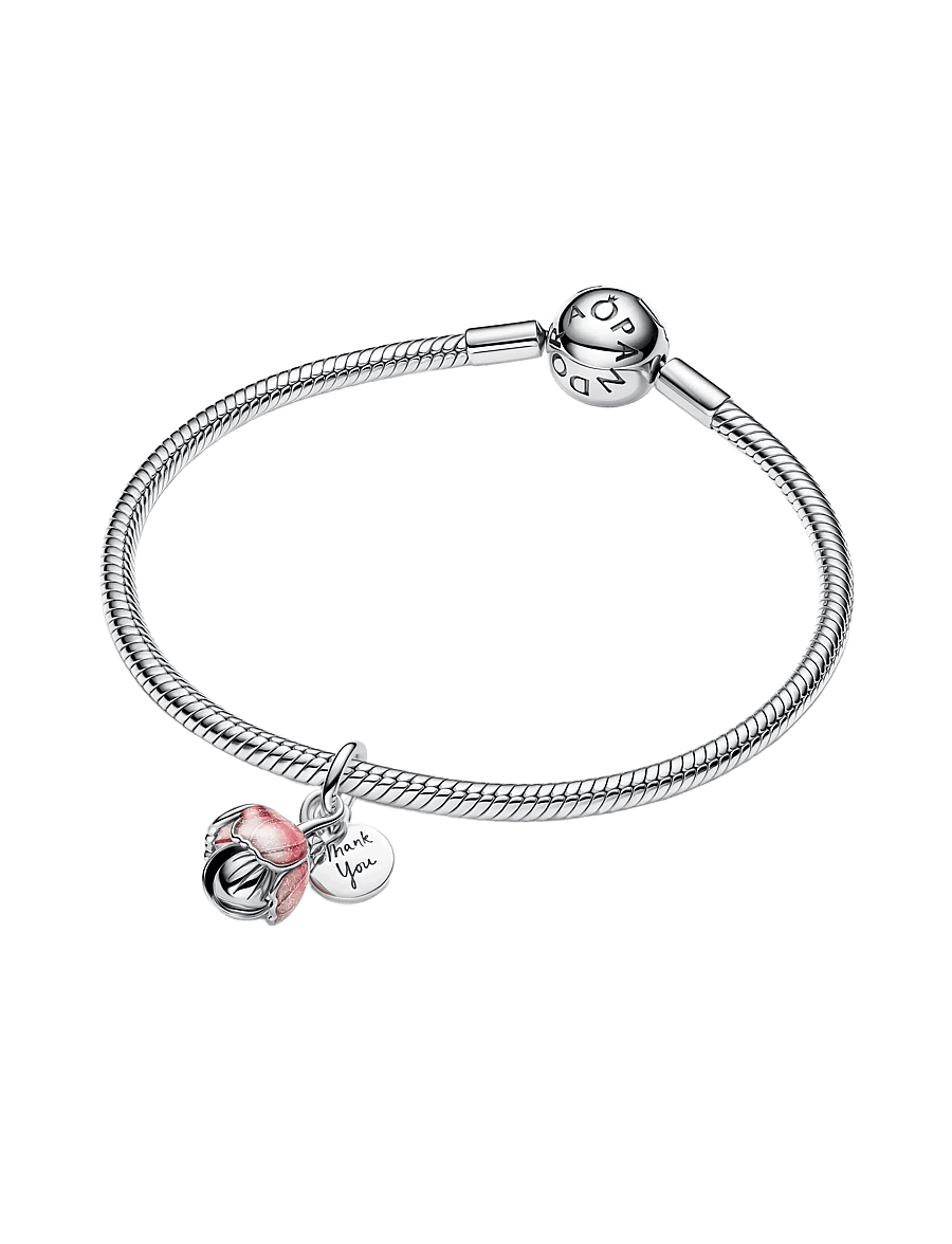 Pandora - Two-Tone Blooming Flower Dangle Charm - anhänger - pink - 3
