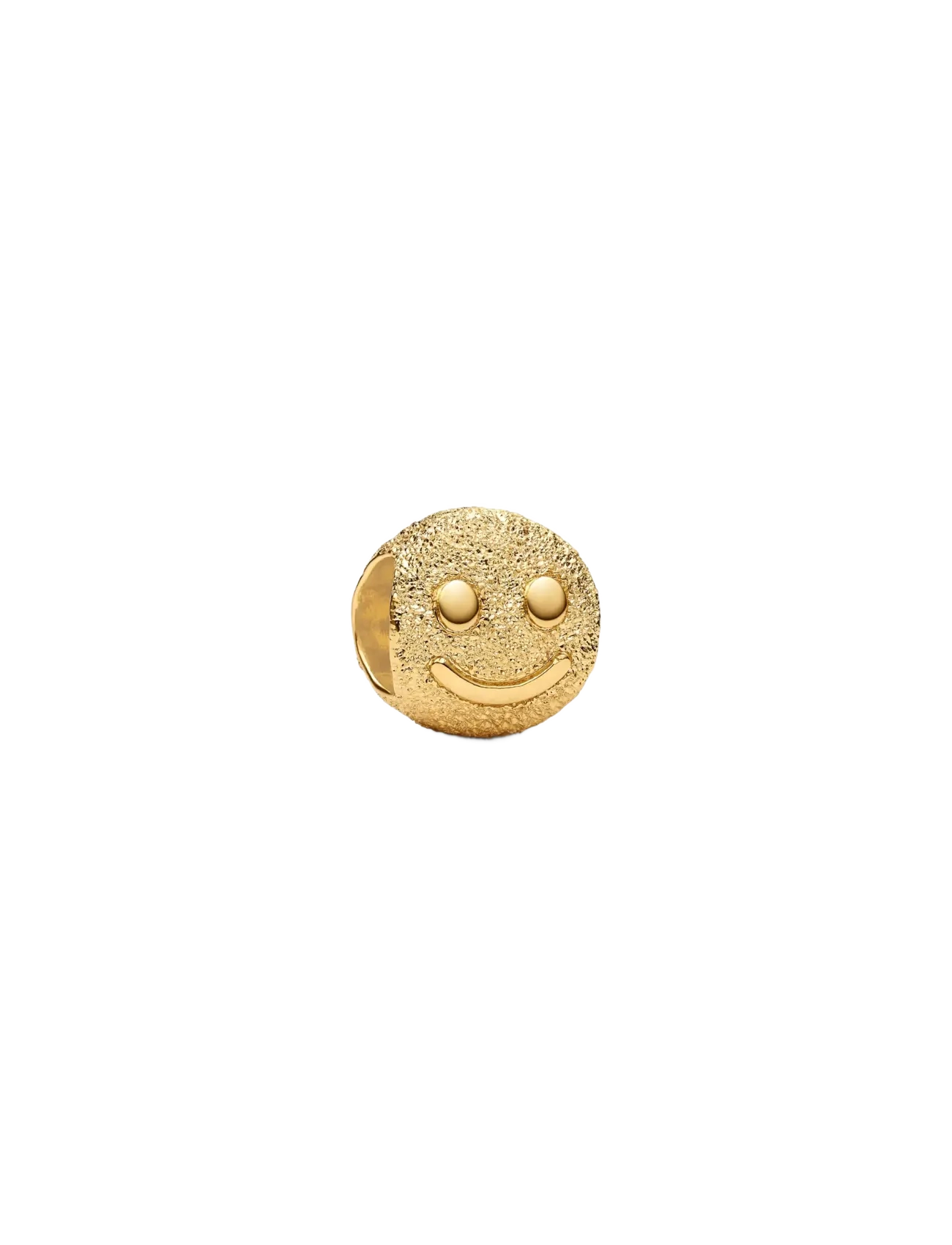 Pandora Textured Happy Face Mini Charm, One Size, Jewellery, Gold - Pendants, Frauen
