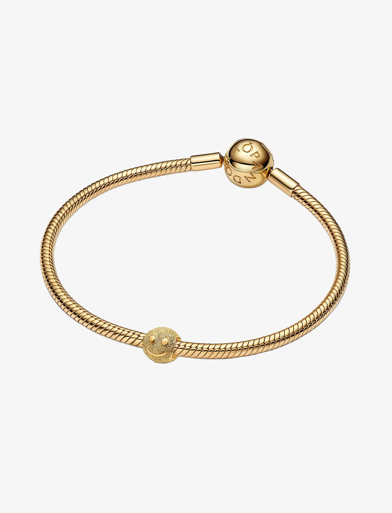 Pandora - Textured Happy Face Mini Charm - vedhæng - no color - 1