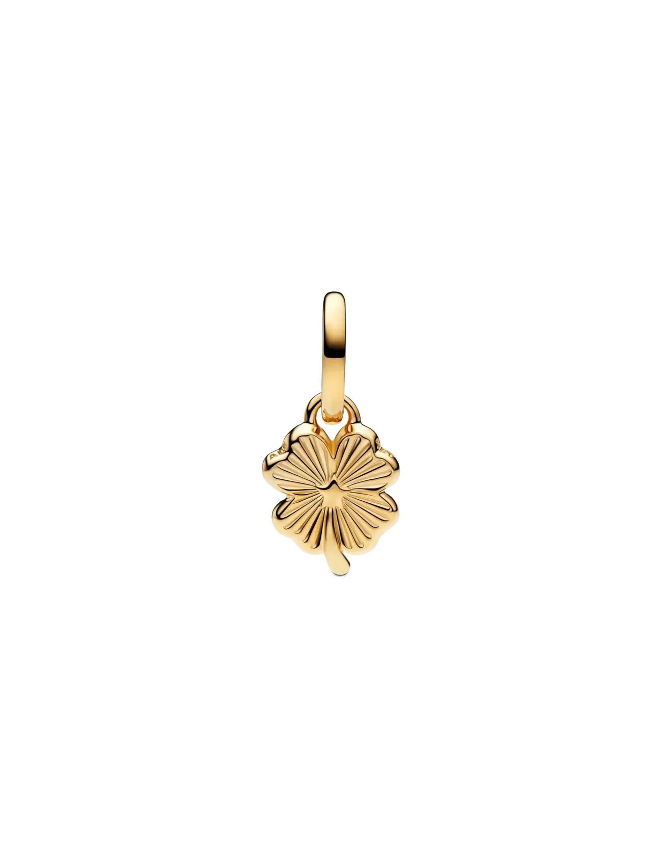 Pandora - White Lucky Clover Dangle Charm - white - 2