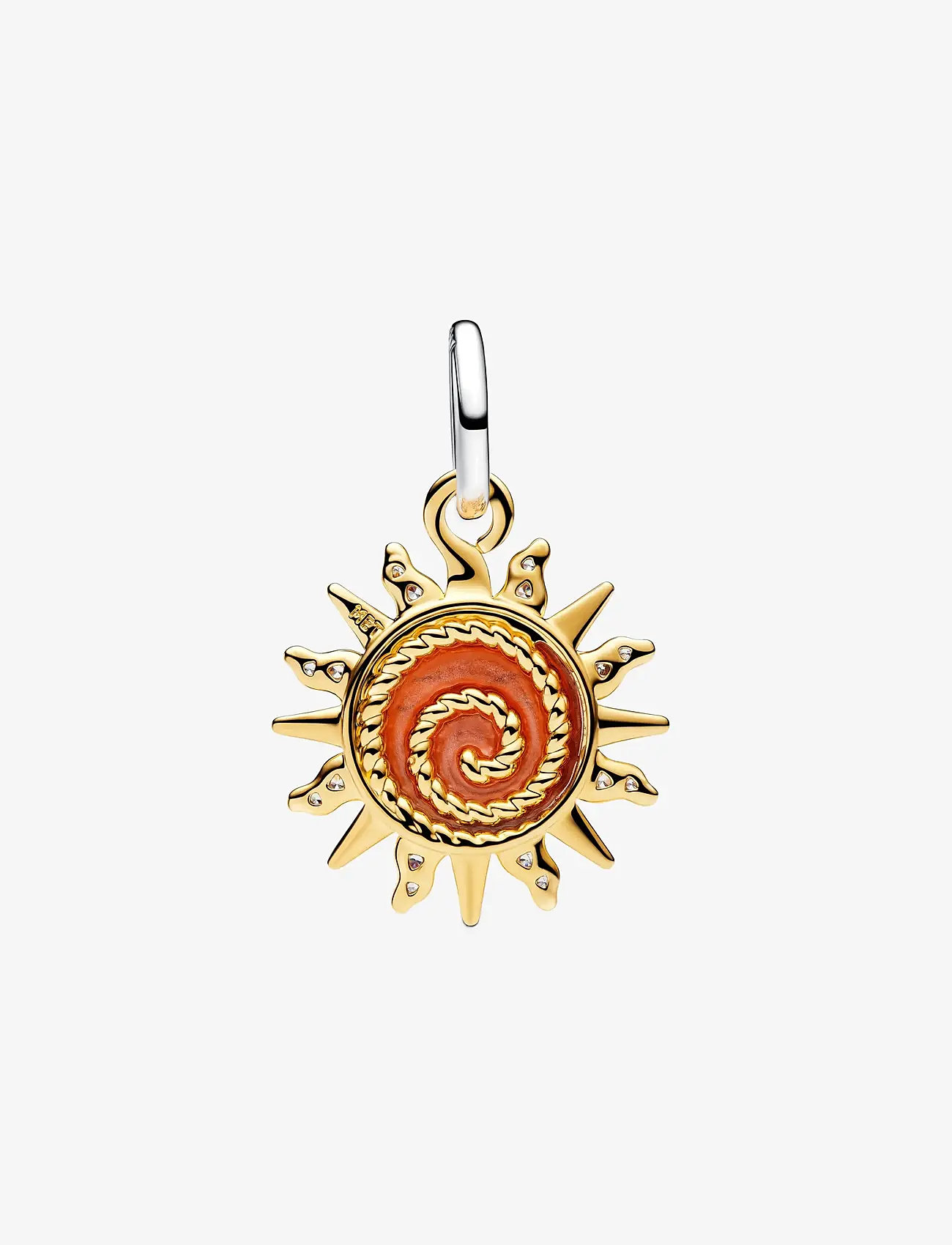 Pandora - Swirling Sun Two-Tone Dangle Charm - pendants - orange - 1