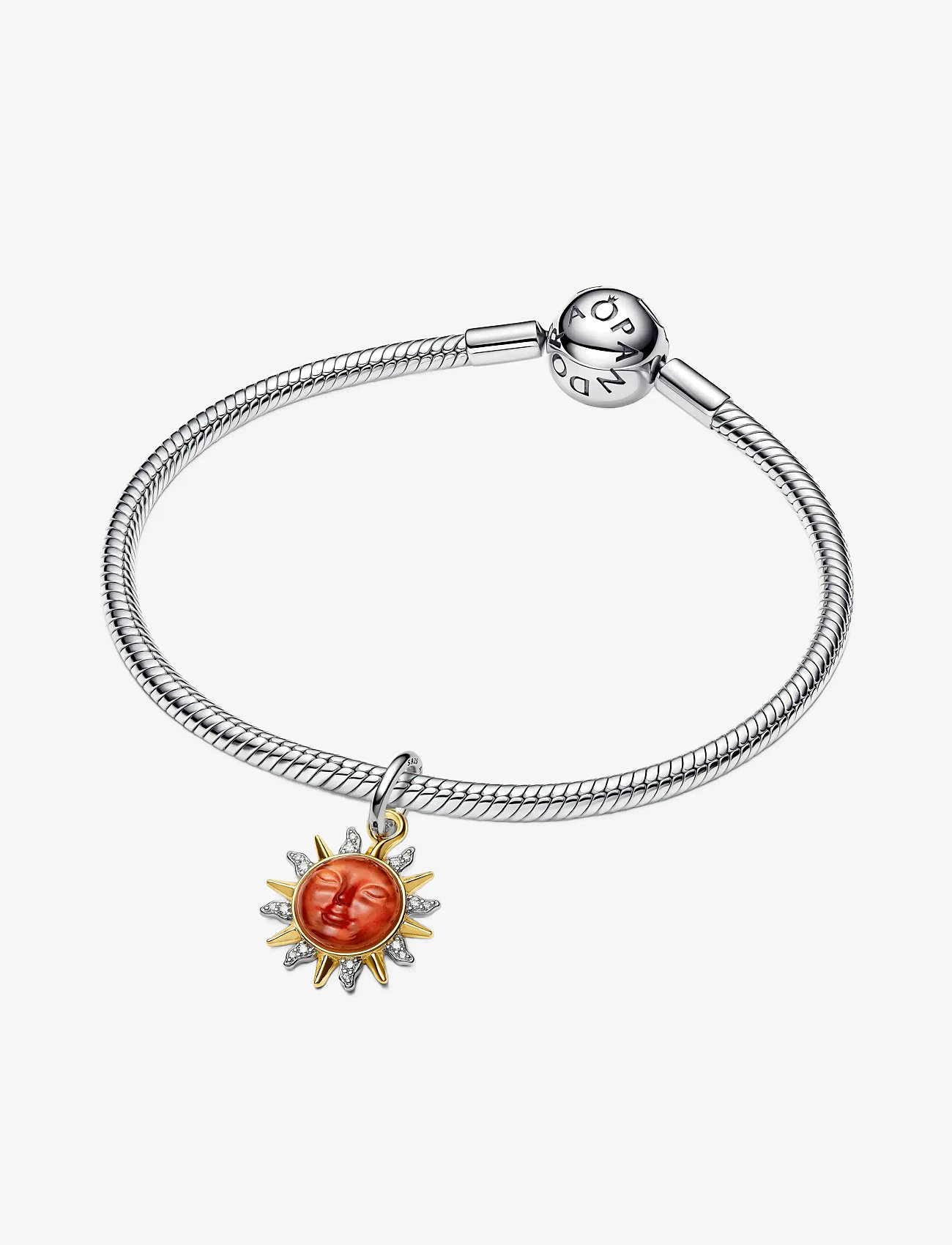 Pandora - Swirling Sun Two-Tone Dangle Charm - pendants - orange - 2