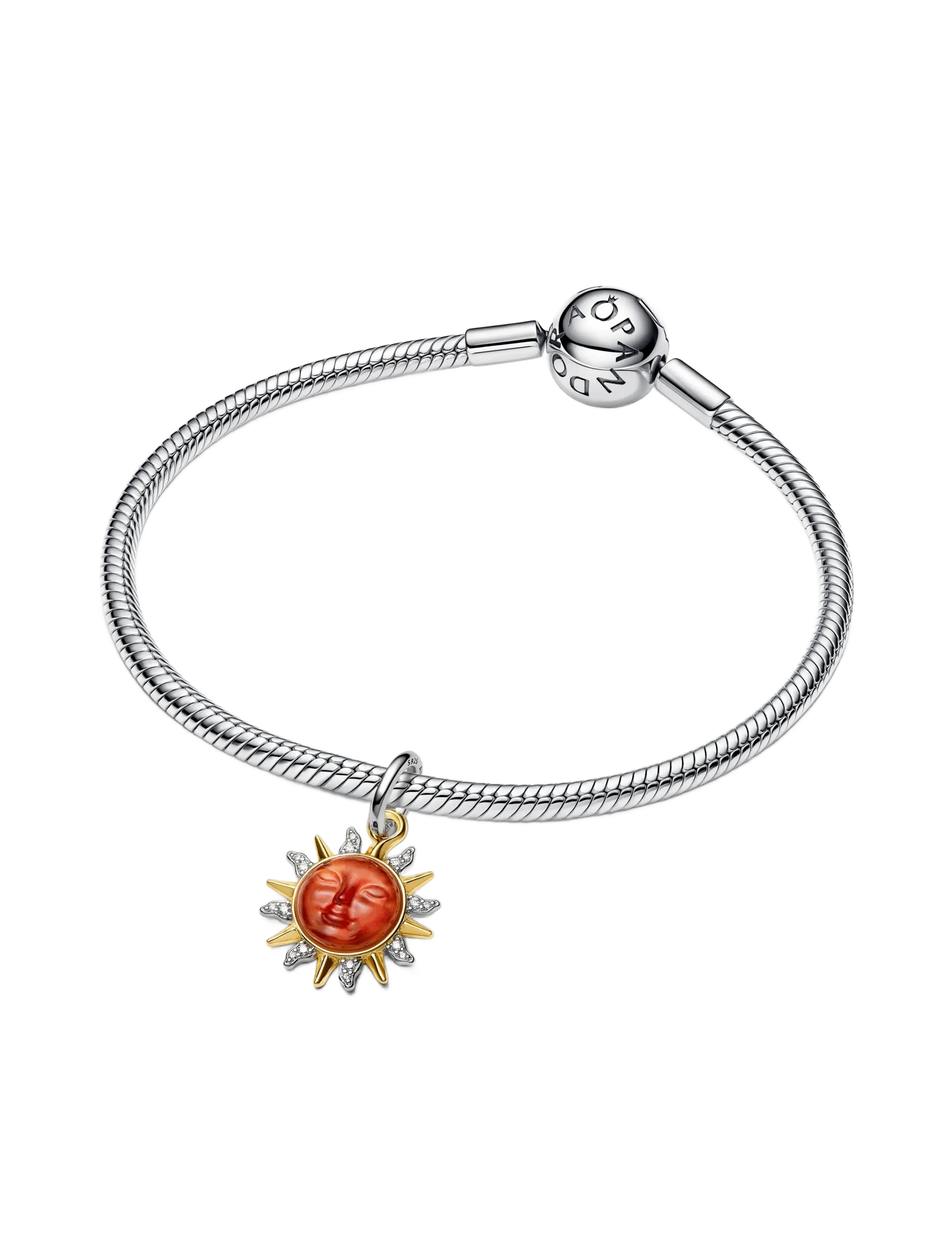 Pandora - Swirling Sun Two-Tone Dangle Charm - anhänger - orange - 2