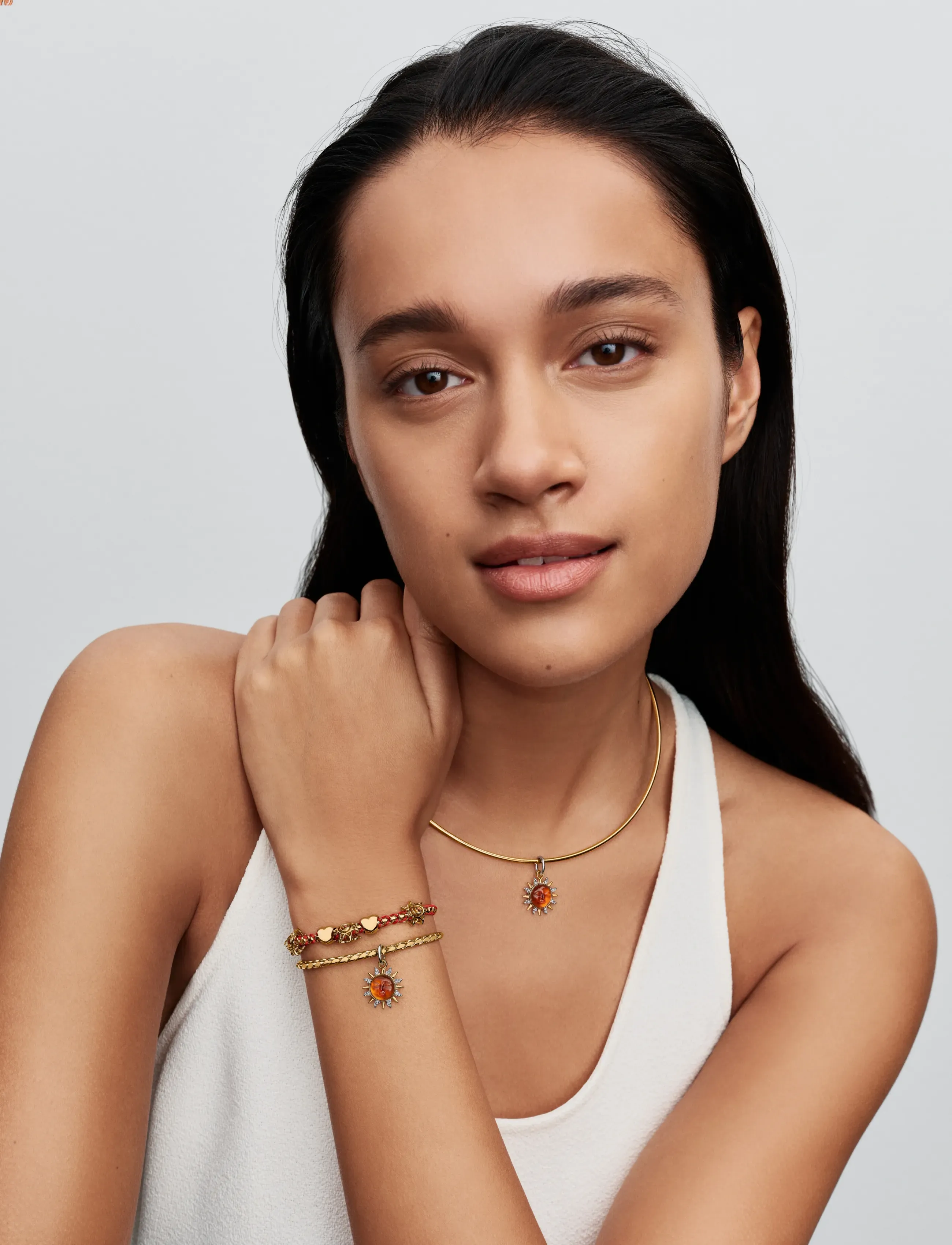 Pandora Swirling Sun Two-Tone Dangle Charm, One Size, Gold, Smykker > Vedhæng, Dame