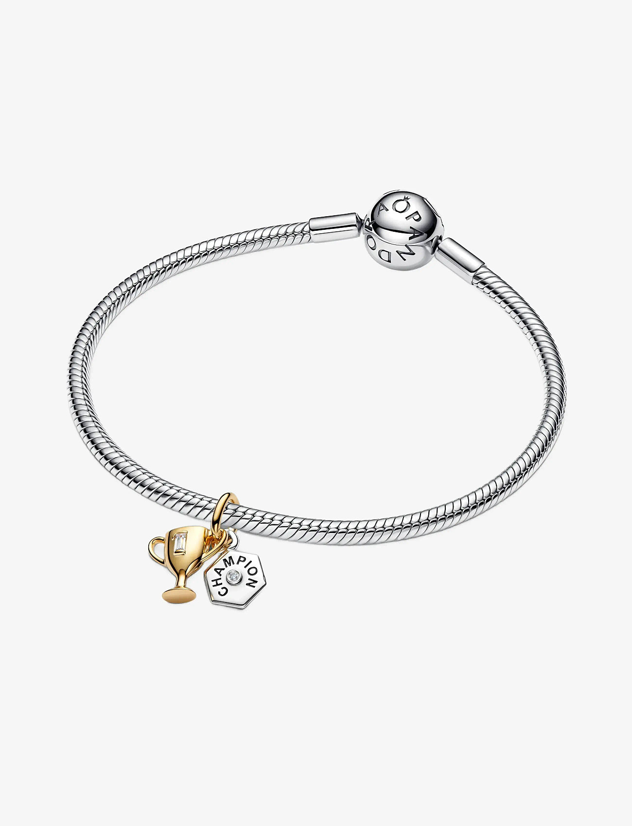 Pandora - Engravable Trophy Double Dangle Charm - pendants - black - 3