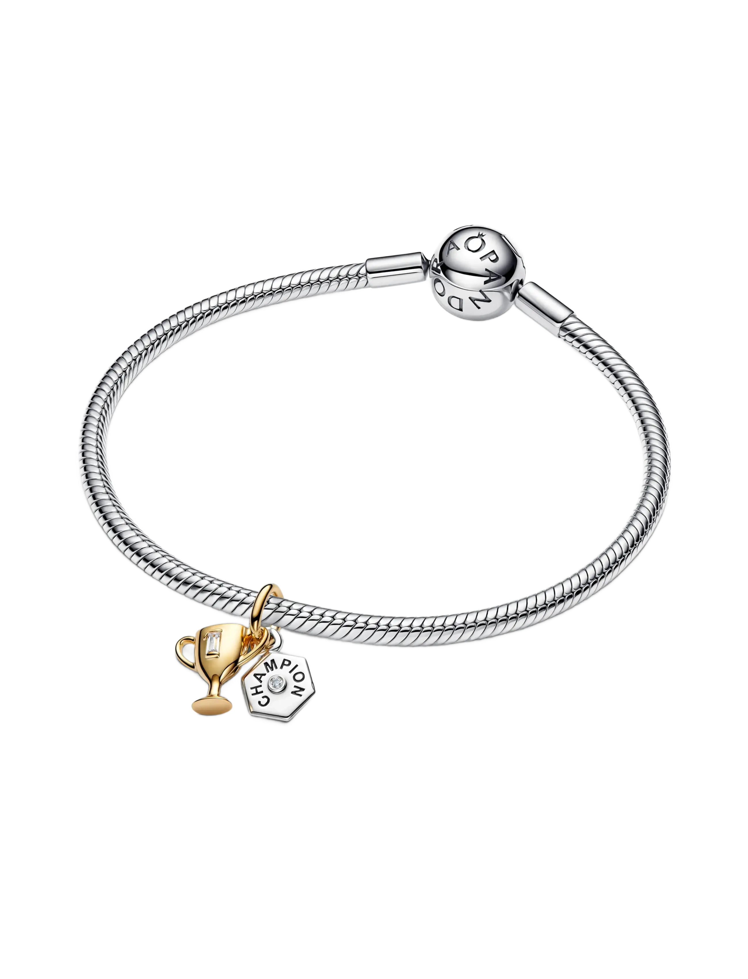 Pandora - Engravable Trophy Double Dangle Charm - anhänger - black - 3