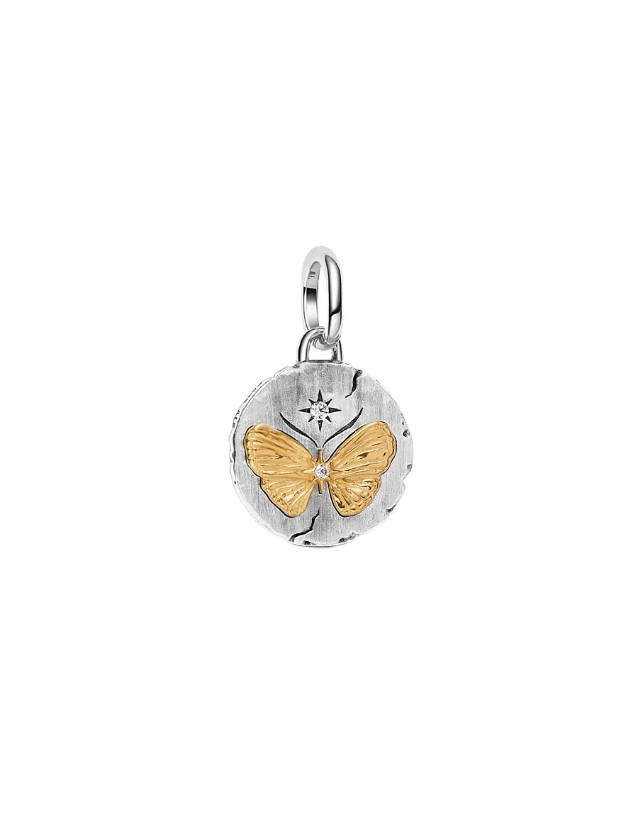 Pandora - Butterfly Medallion Charm - clear - 1