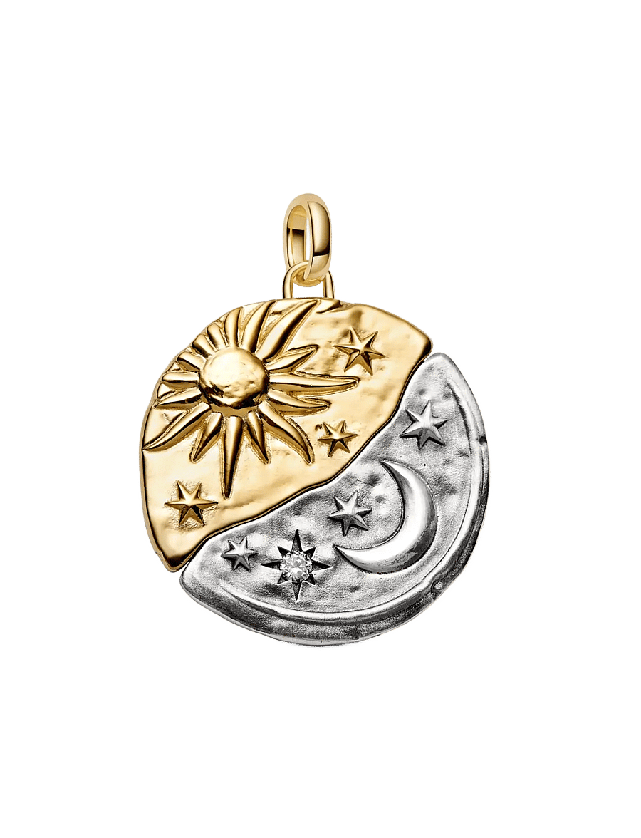 Pandora - Sun & Moon Oversized Medallion Charm - clear - 1