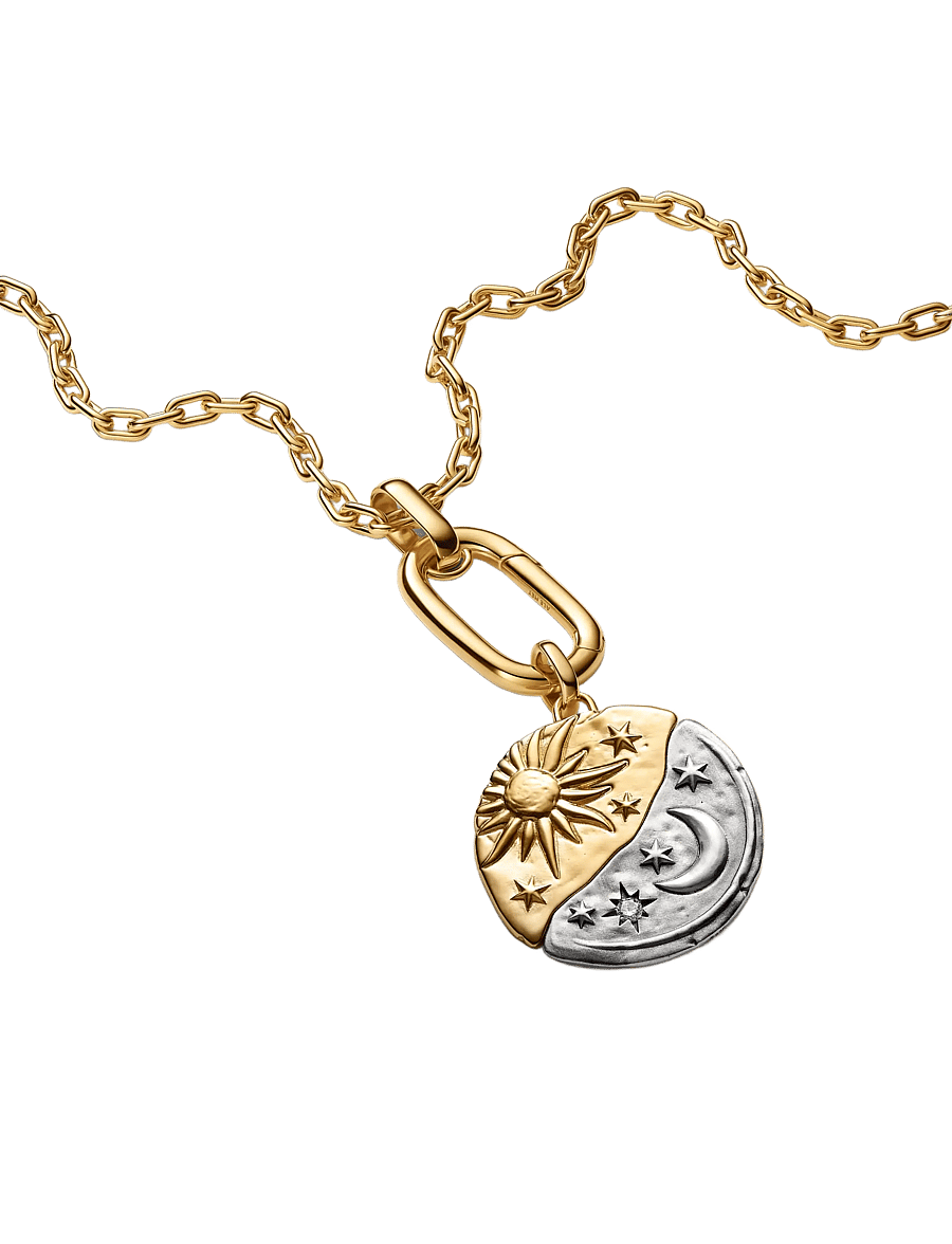 Pandora - Sun & Moon Oversized Medallion Charm - clear - 3