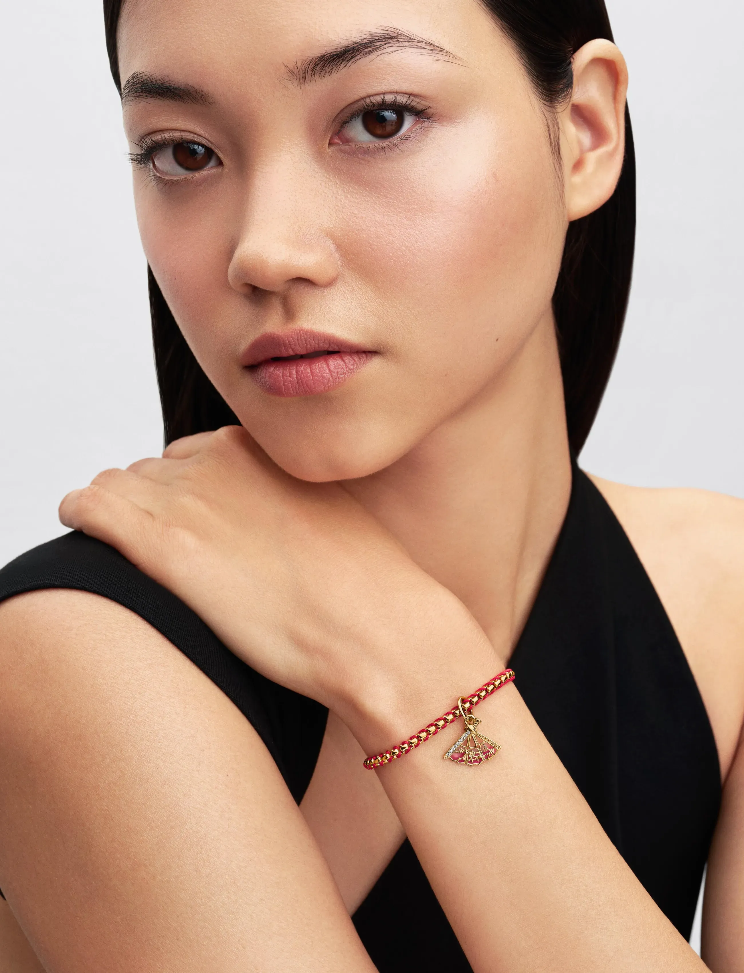 Pandora - Disney Mulan Fan Dangle Charm - pink - 0