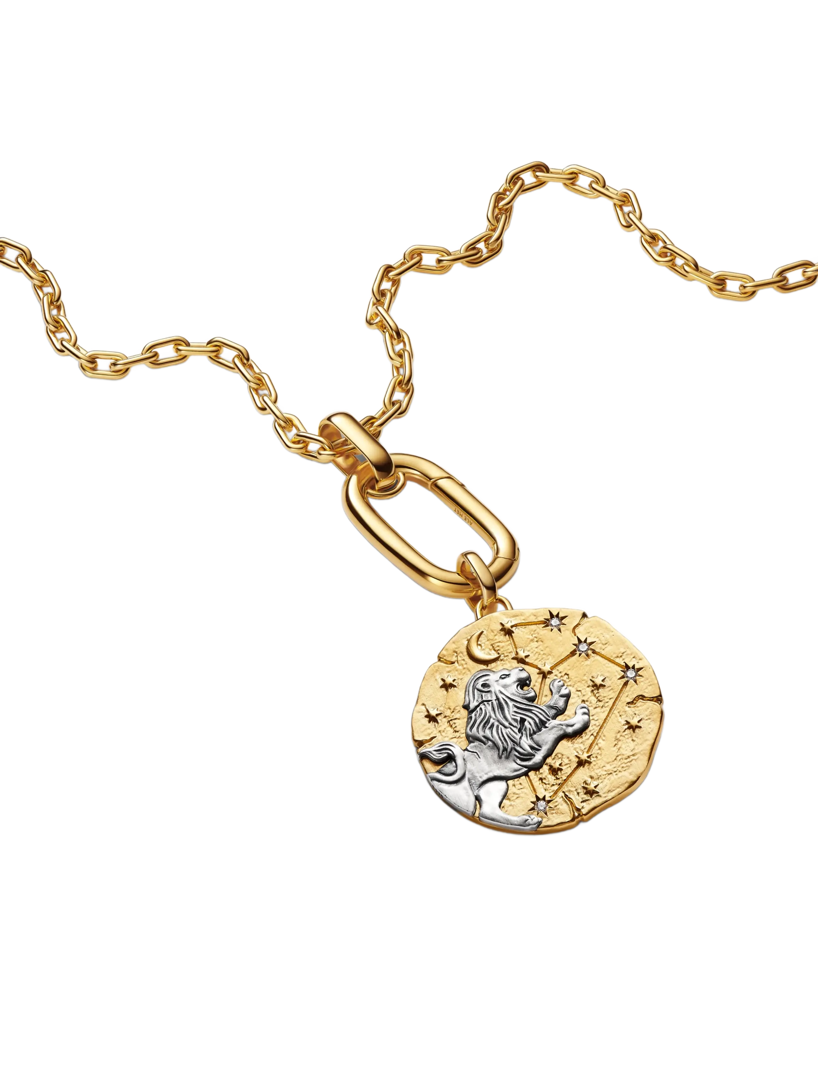 Pandora - Leo Zodiac Oversized Medallion Charm - clear - 3