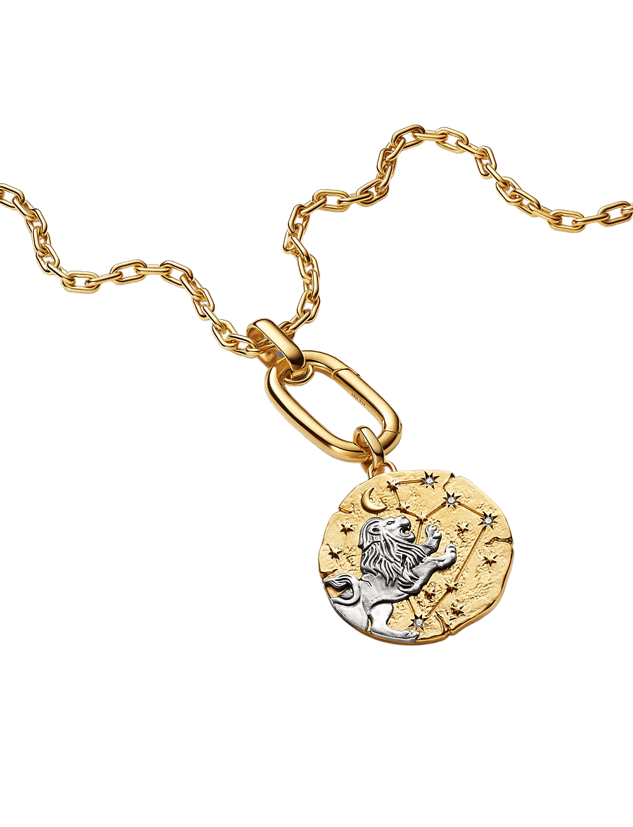 Pandora - Leo Zodiac Oversized Medallion Charm - clear - 3