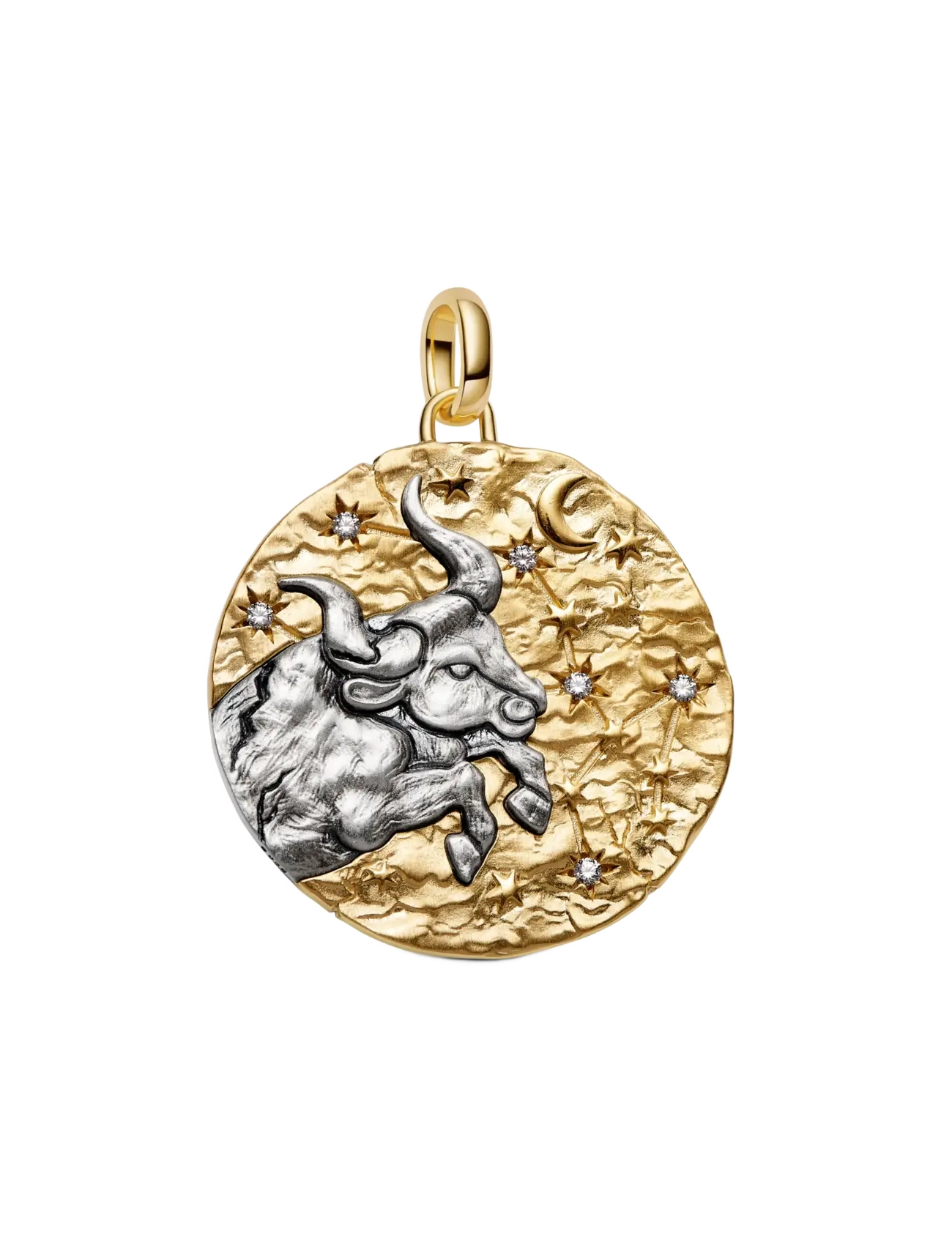 Pandora Taurus Zodiac Oversized Medallion Charm - Basplagg - CLEAR / undefined