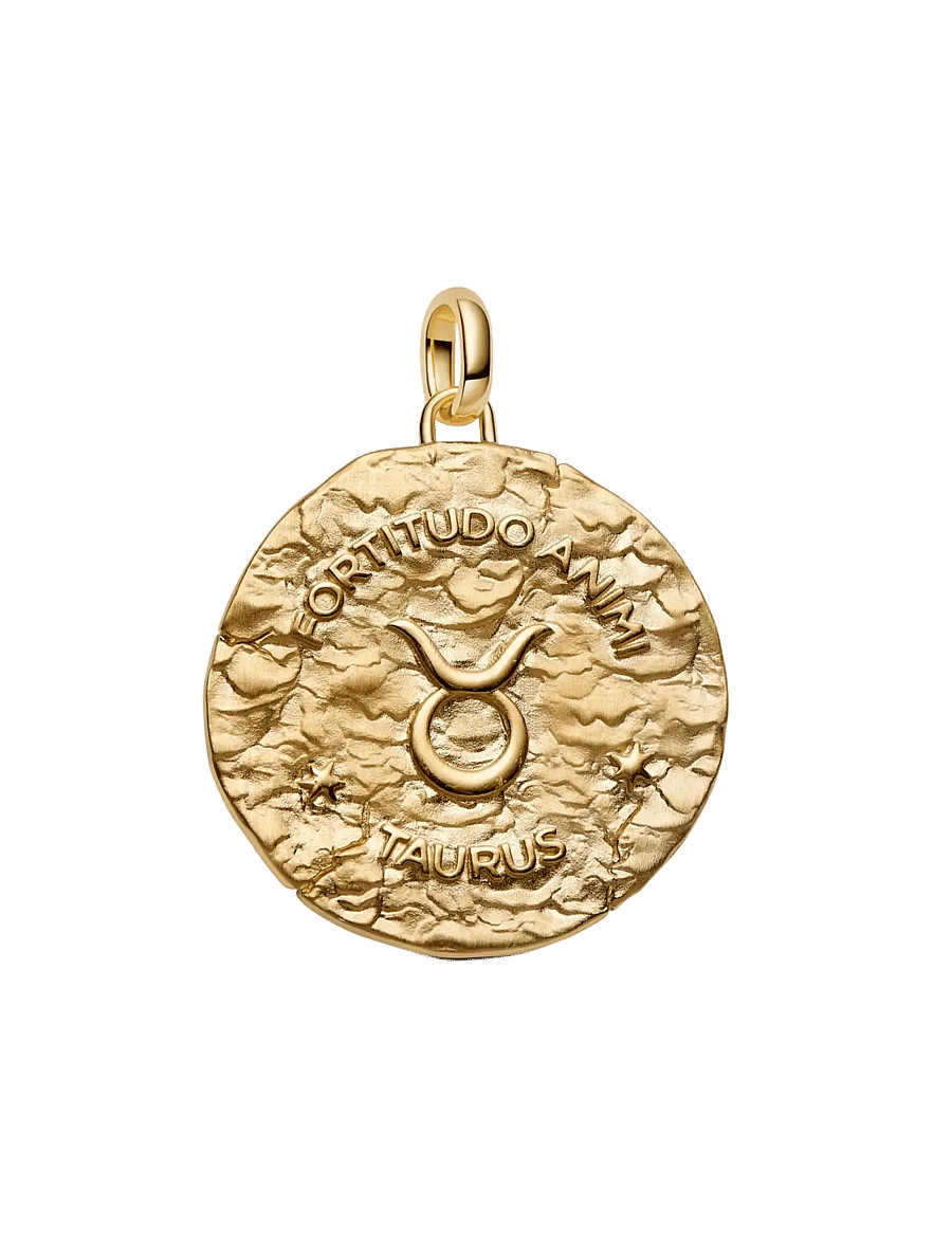 Pandora - Taurus Zodiac Oversized Medallion Charm - clear - 2