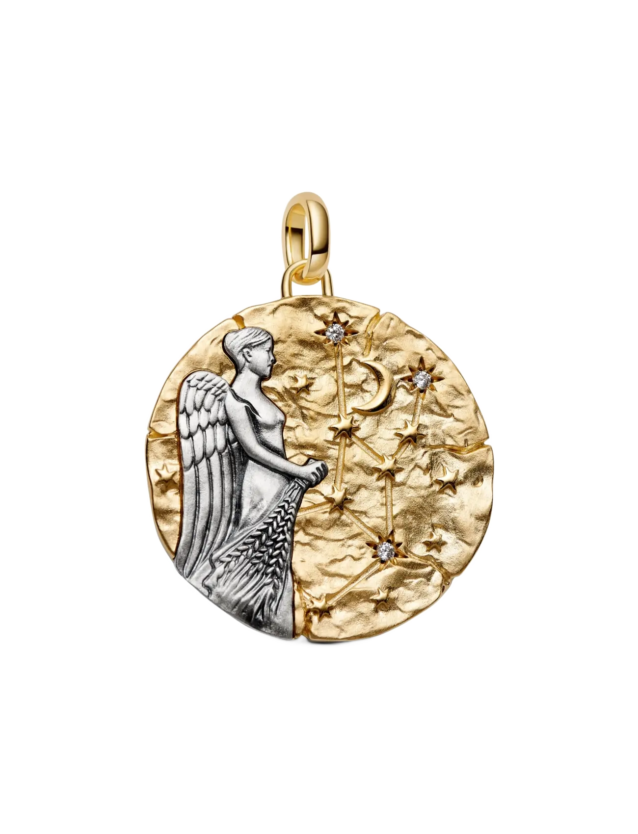 Pandora Virgo Zodiac Oversized Medallion Charm - Basplagg - CLEAR / undefined