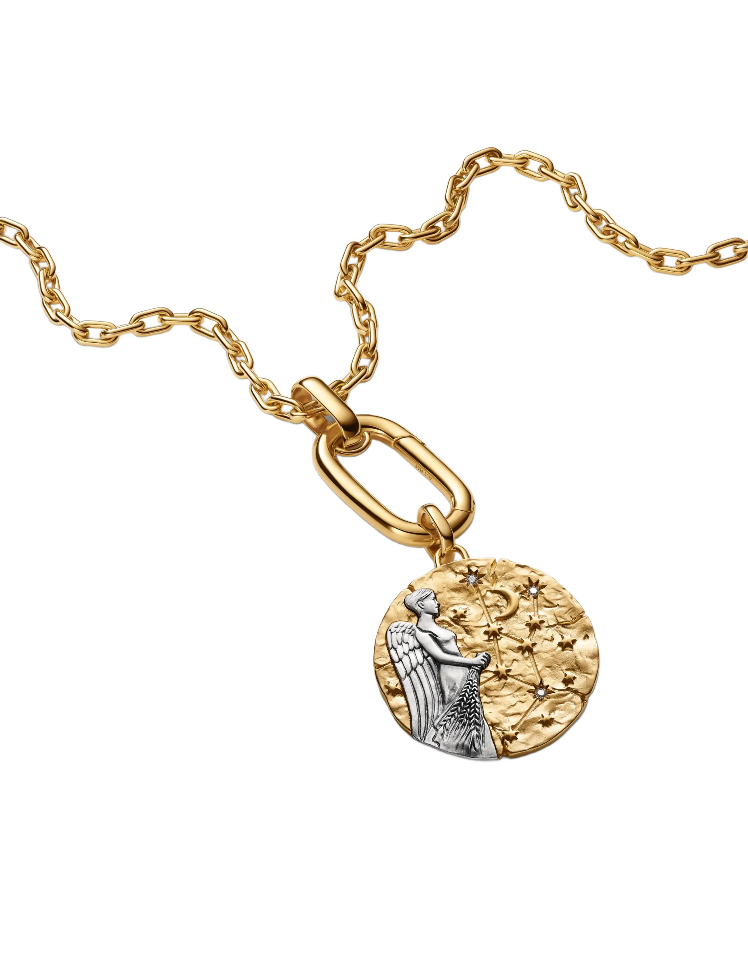 Pandora - Virgo Zodiac Oversized Medallion Charm - clear - 3