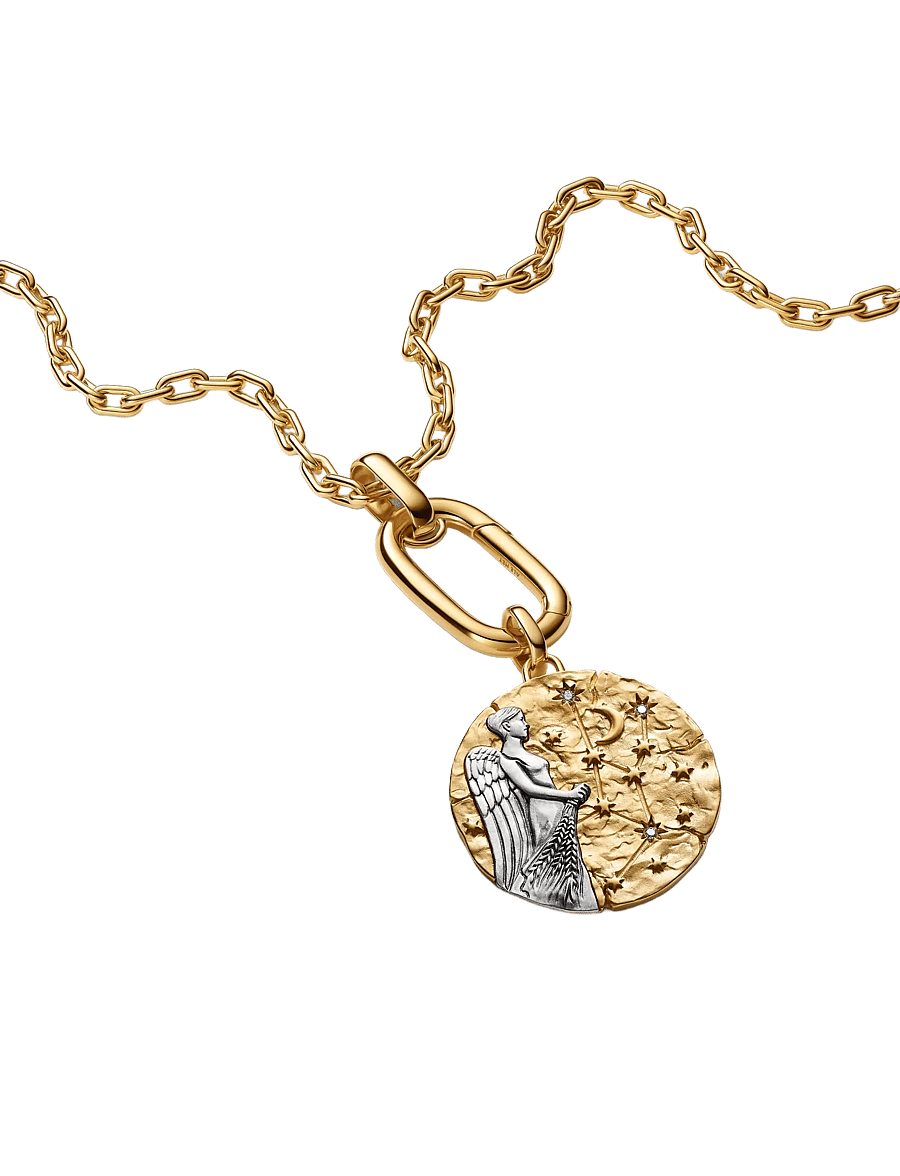 Pandora - Virgo Zodiac Oversized Medallion Charm - clear - 3