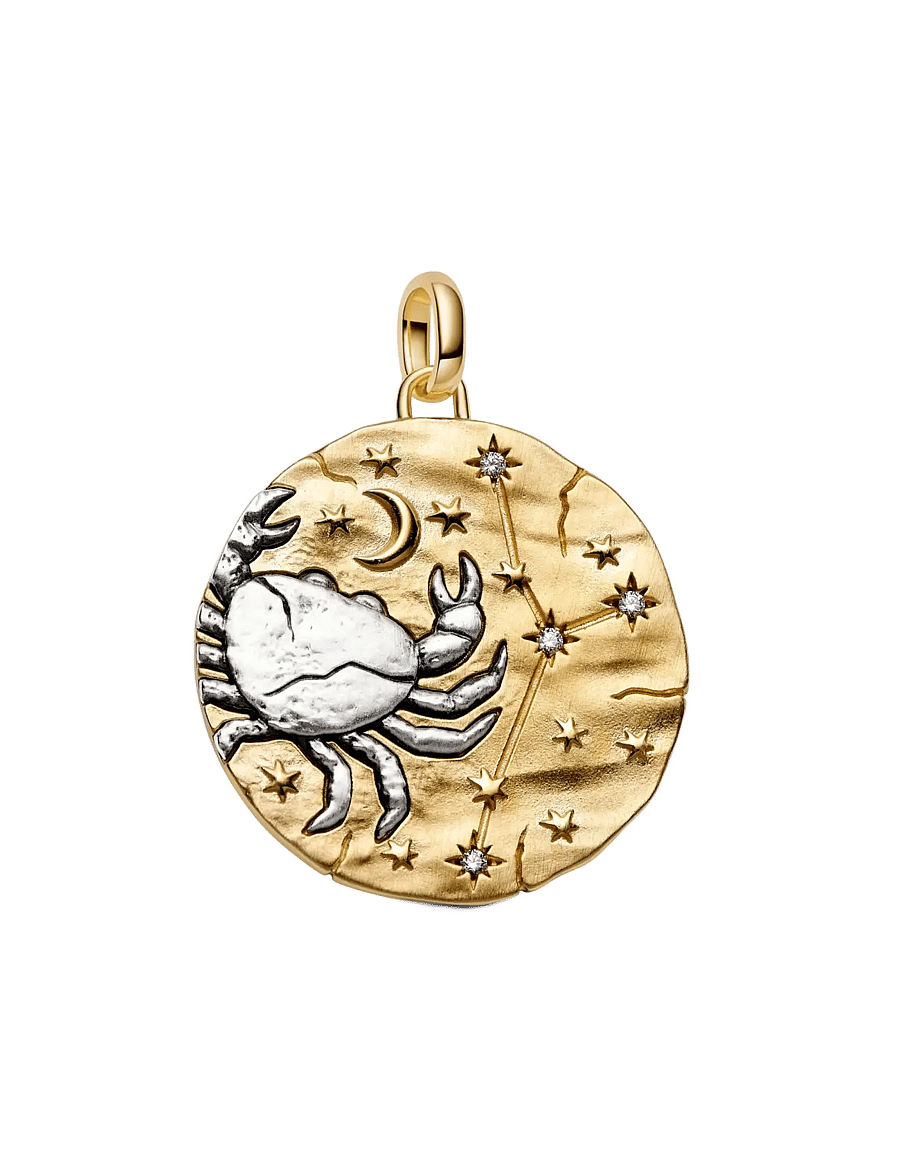 Pandora - Cancer Zodiac Oversized Medallion Charm - clear - 1