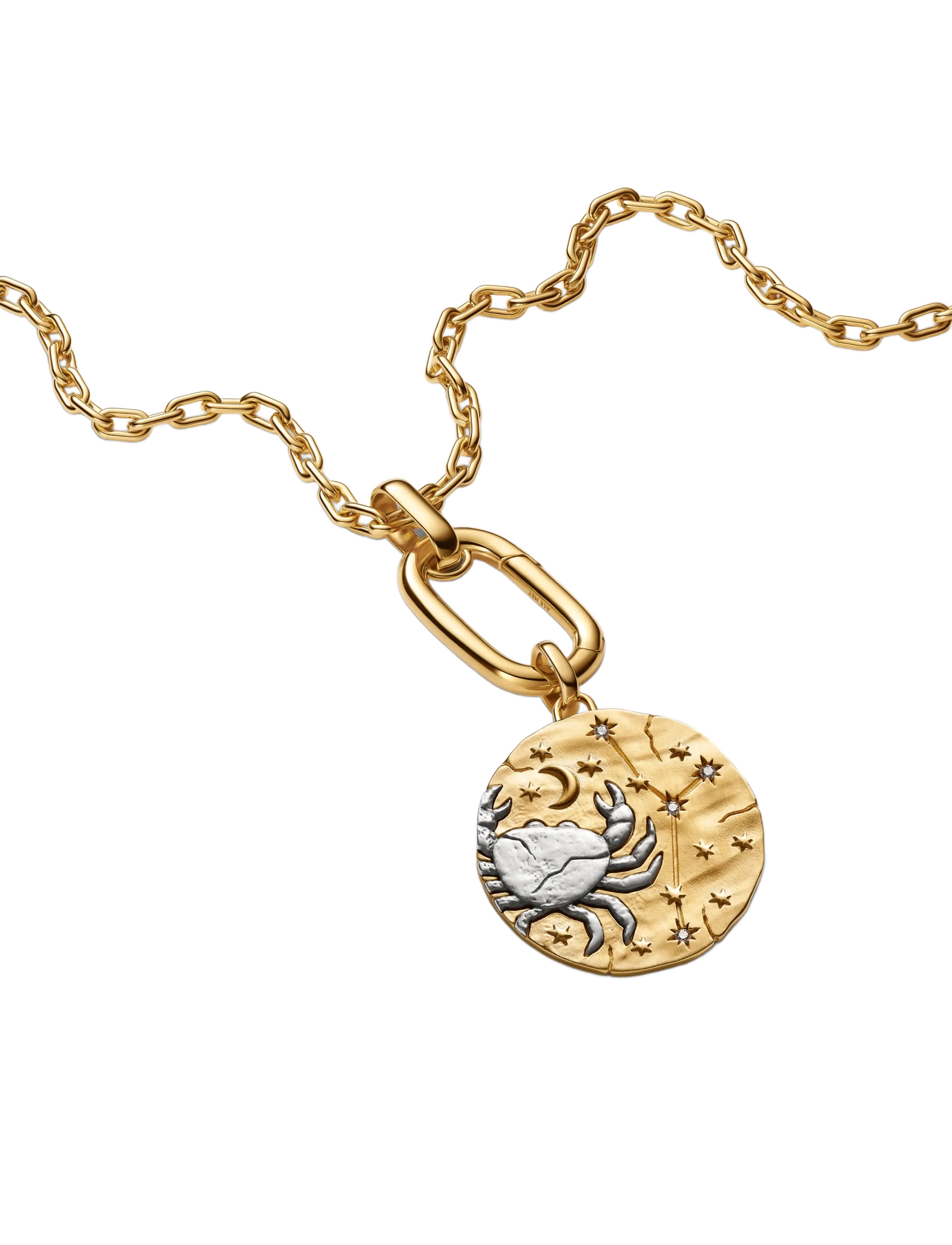 Pandora - Cancer Zodiac Oversized Medallion Charm - clear - 3