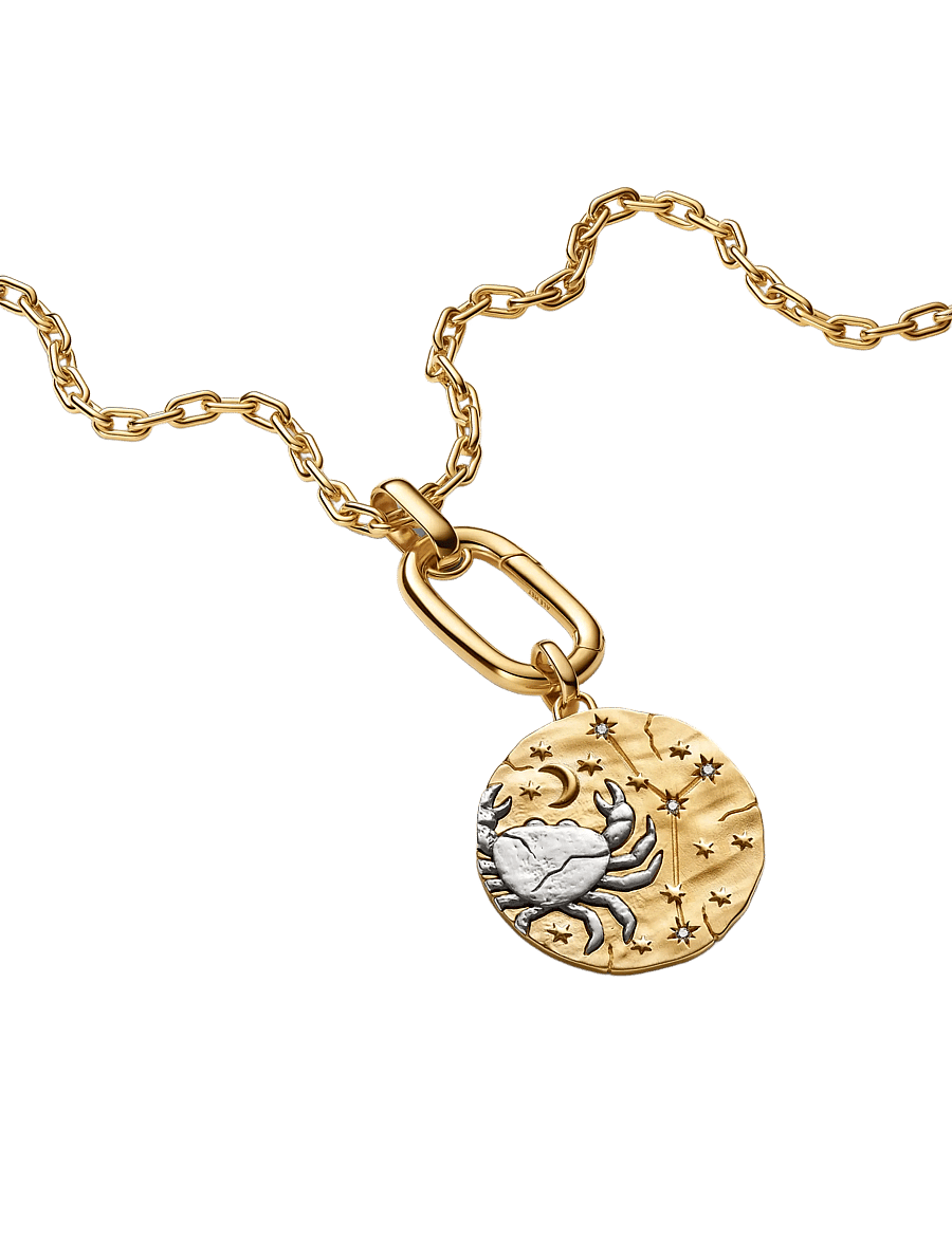 Pandora - Cancer Zodiac Oversized Medallion Charm - clear - 3