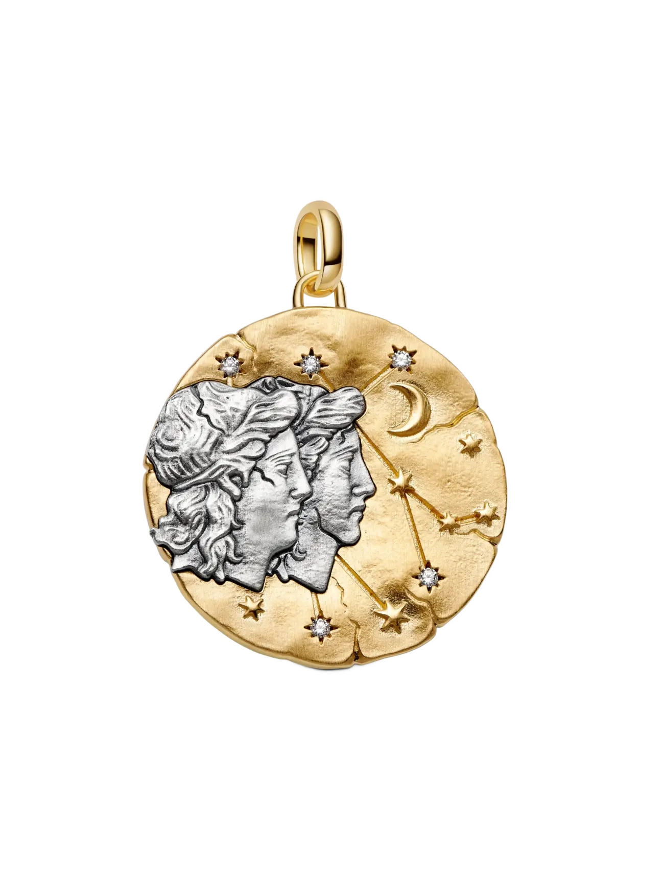 Pandora Gemini Zodiac Oversized Medallion Charm - Basics - CLEAR / undefined