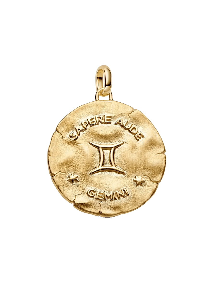 Pandora - Gemini Zodiac Oversized Medallion Charm - clear - 2