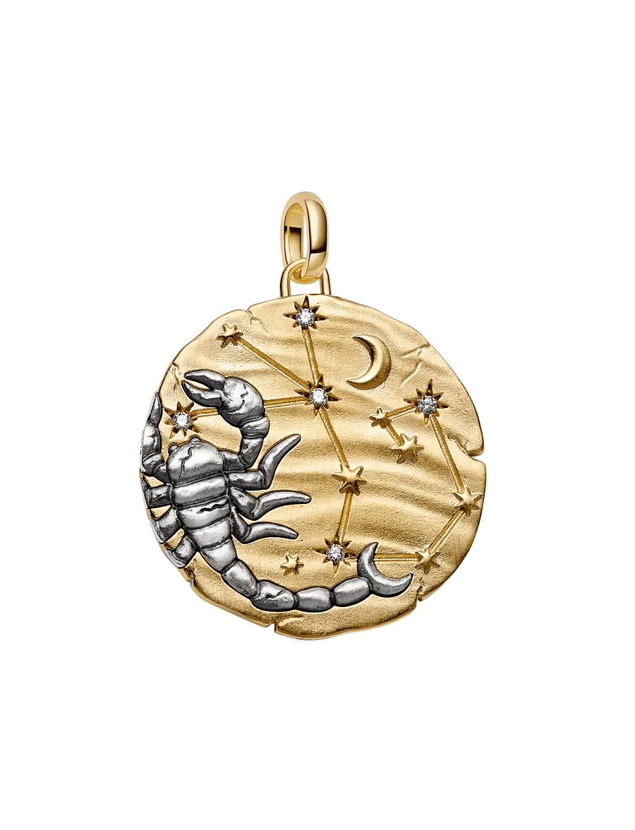 Pandora - Scorpio Zodiac Oversized Medallion Charm - clear - 1