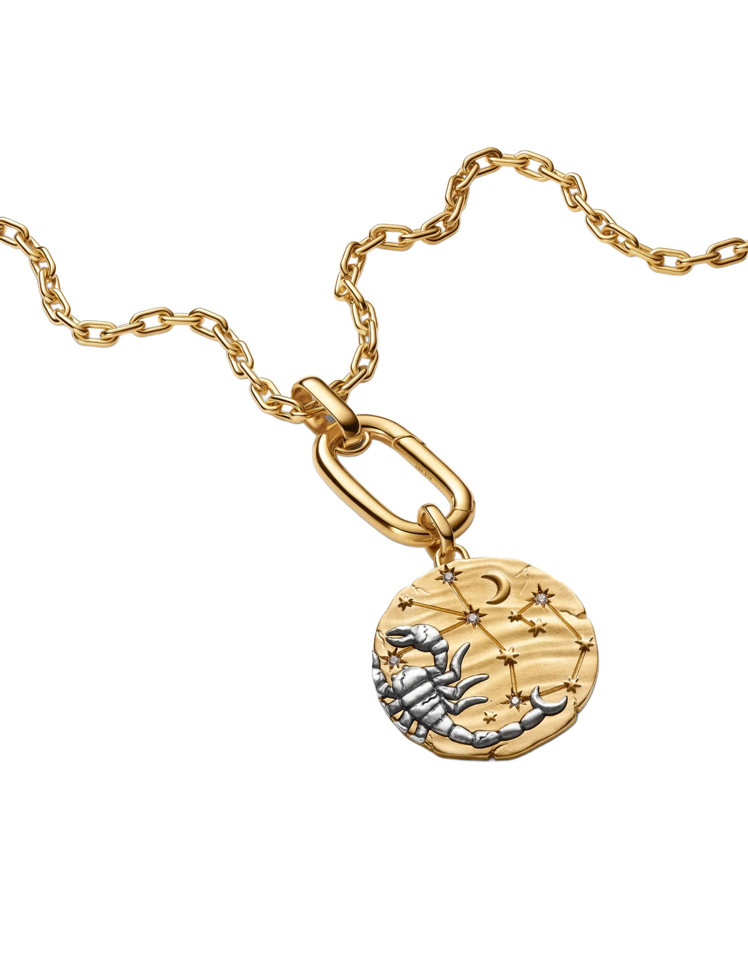 Pandora - Scorpio Zodiac Oversized Medallion Charm - clear - 3