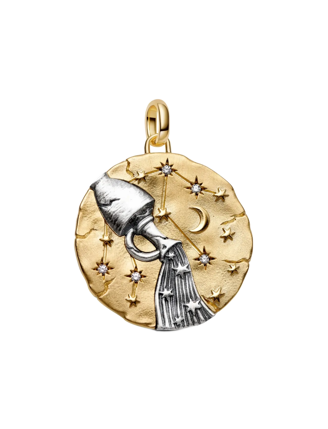 Pandora Aquarius Zodiac Oversized Medallion Charm - Basics - CLEAR / undefined