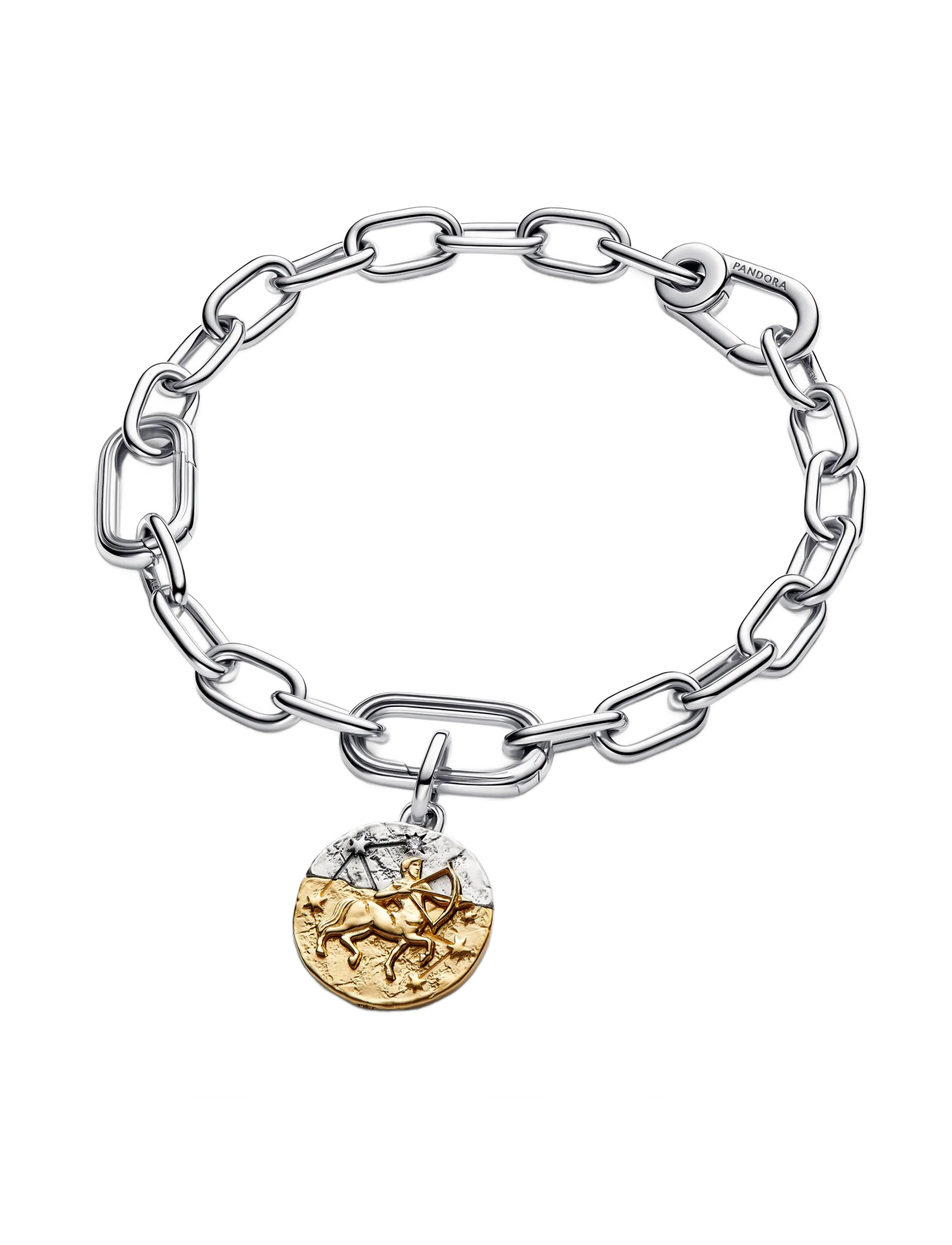 Pandora - Aquarius Zodiac Oversized Medallion Charm - pendentifs - clear - 3
