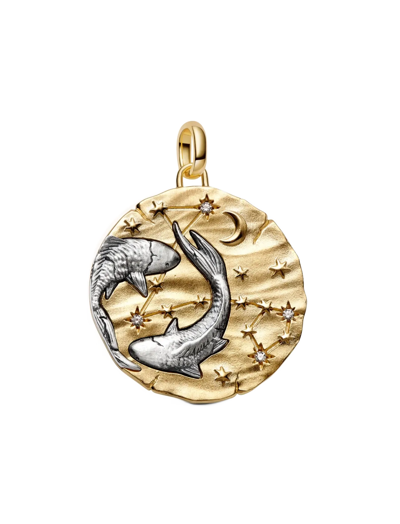 Pandora Pisces Zodiac Oversized Medallion Charm - Basics - CLEAR / undefined