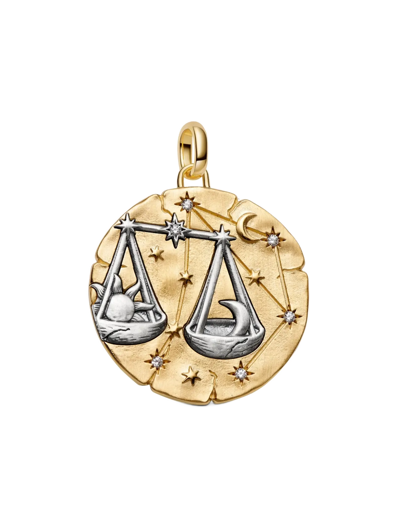 Pandora Libra Zodiac Oversized Medallion Charm - Basplagg - CLEAR / undefined