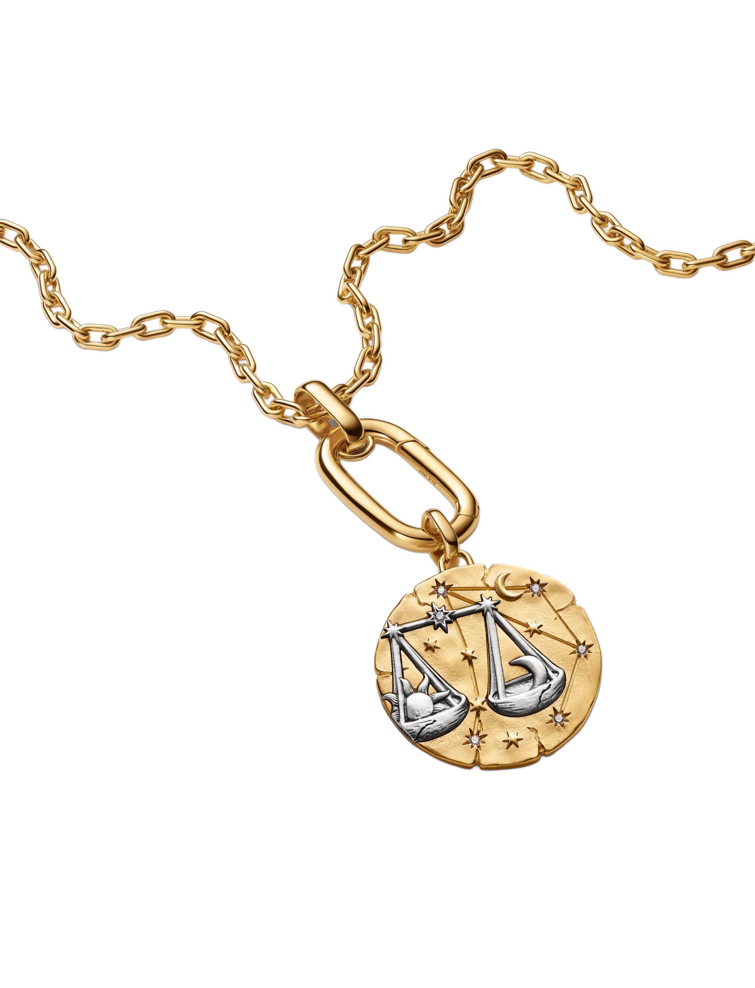 Pandora - Libra Zodiac Oversized Medallion Charm - clear - 3